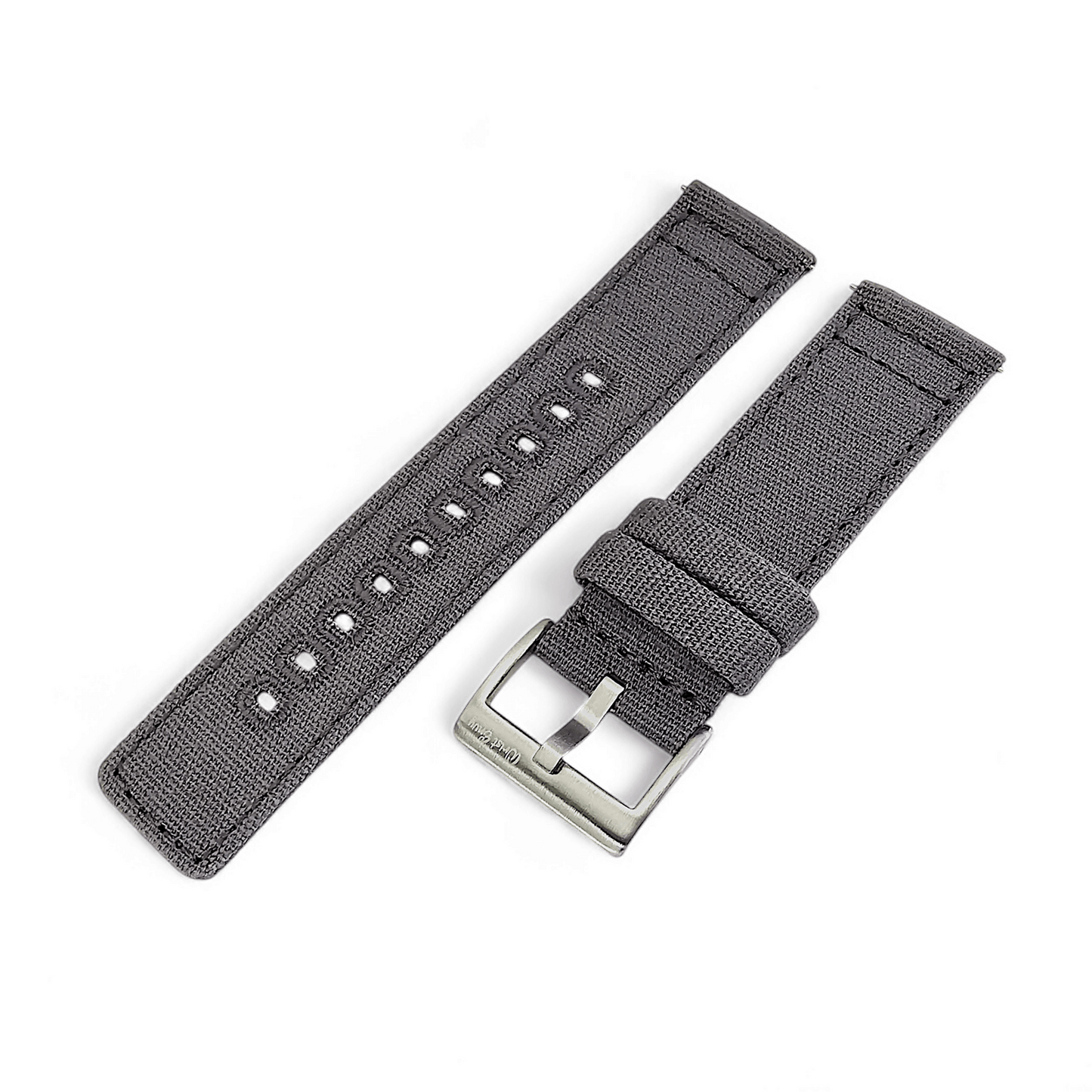 Premium Canvas Sailcloth Watch Strap Quick Release 20mm 22mm Slate Grey - Wrist Envy