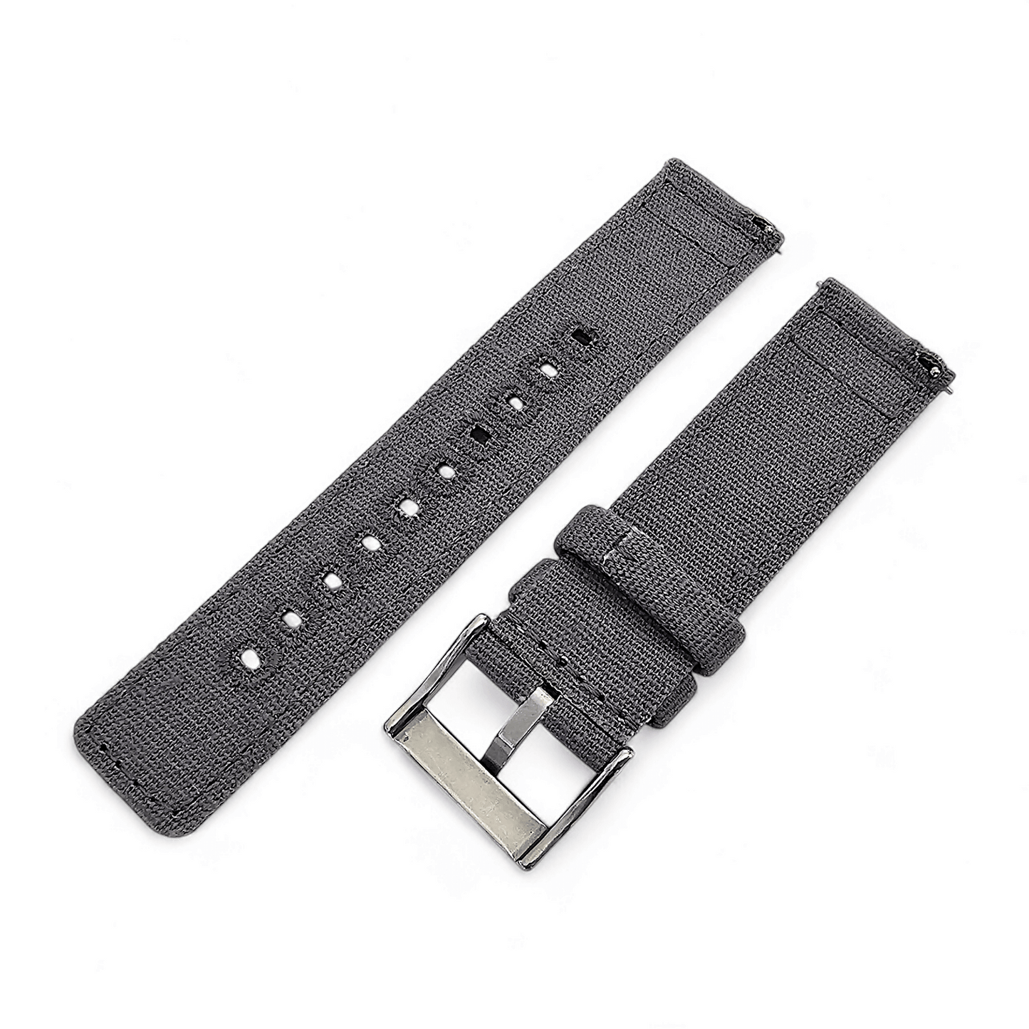 Premium Canvas Sailcloth Watch Strap Quick Release 20mm 22mm Slate Grey - Wrist Envy