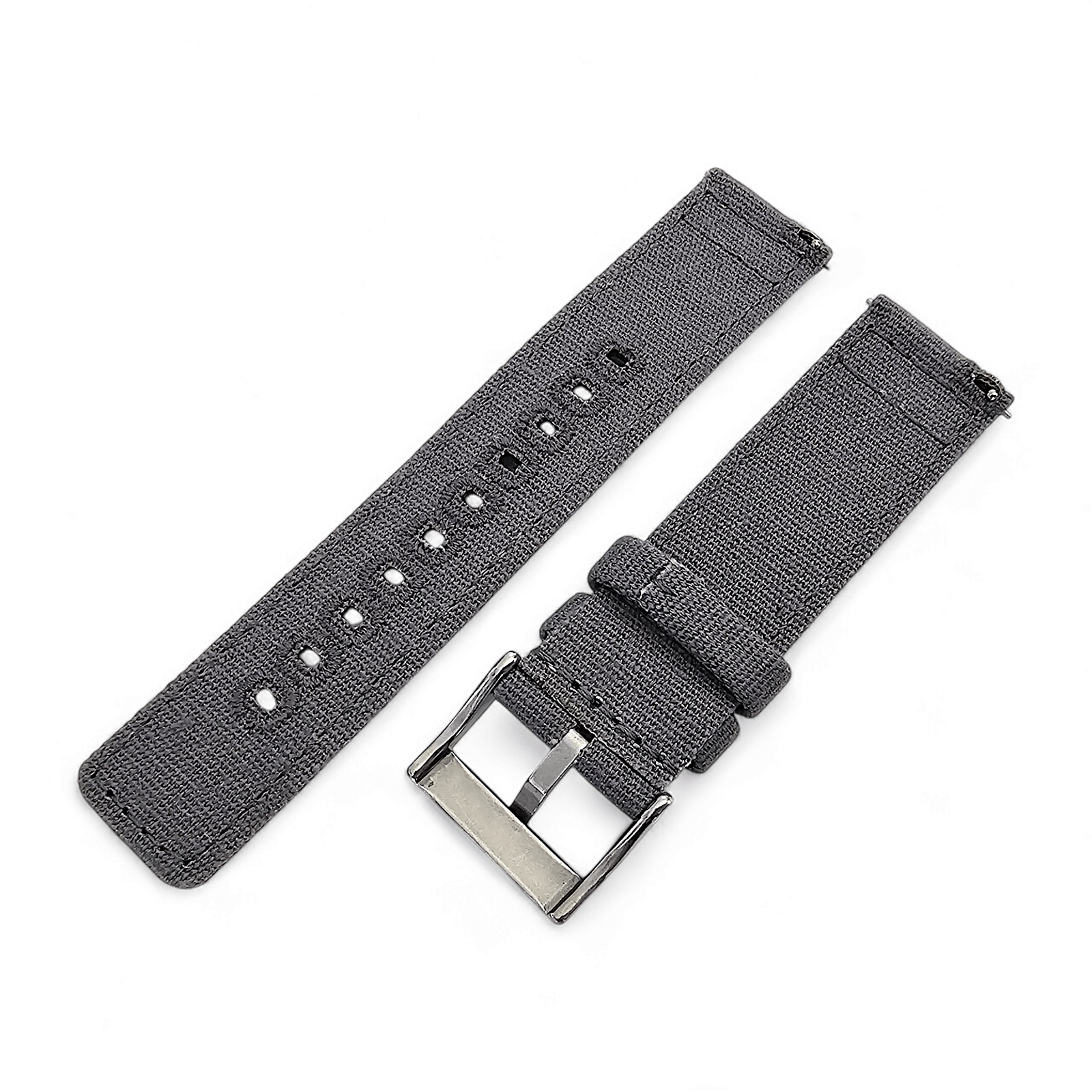 Premium Canvas Sailcloth Watch Strap Quick Release 20mm 22mm Slate Grey - Wrist Envy