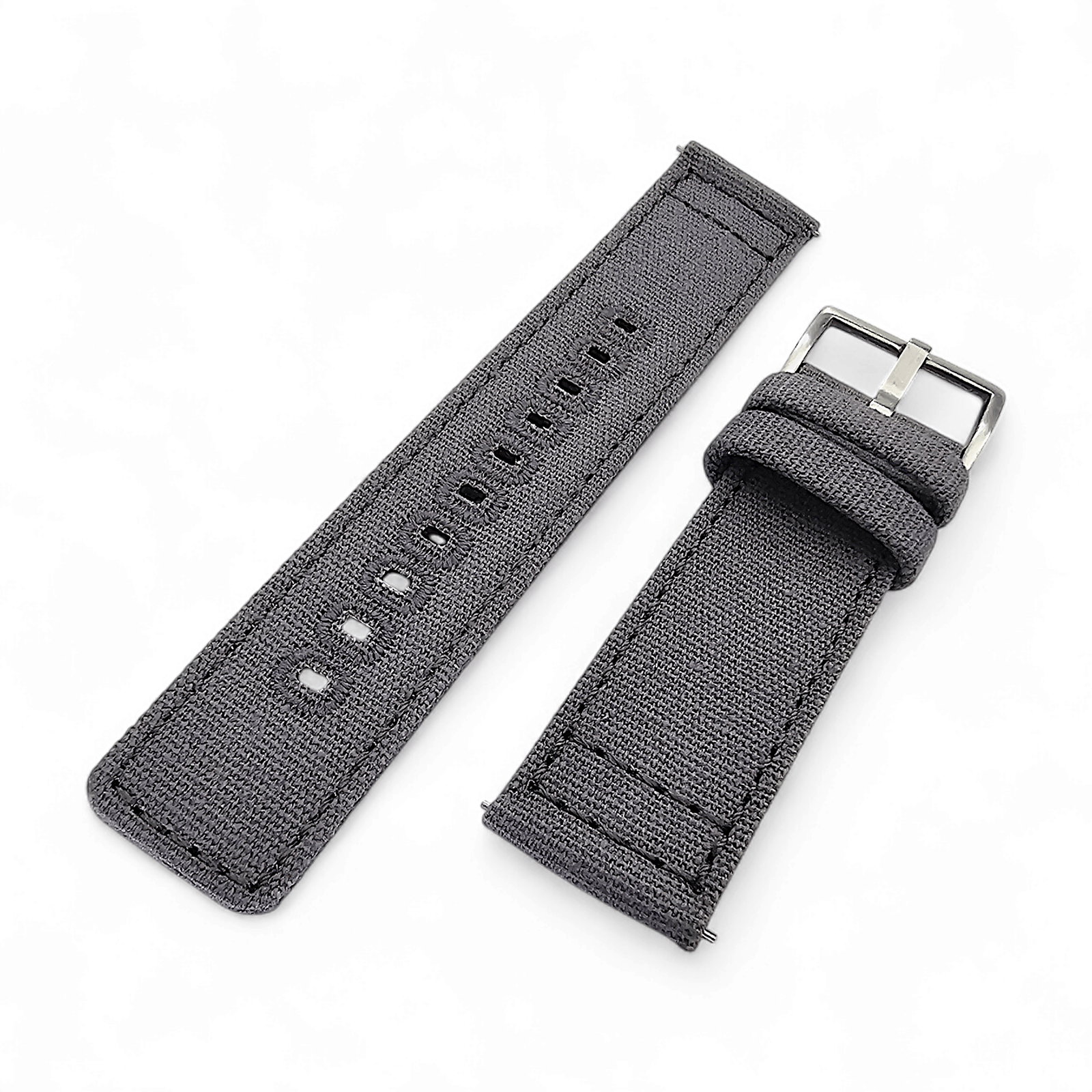 Premium Canvas Sailcloth Watch Strap Quick Release 20mm 22mm Slate Grey - Wrist Envy