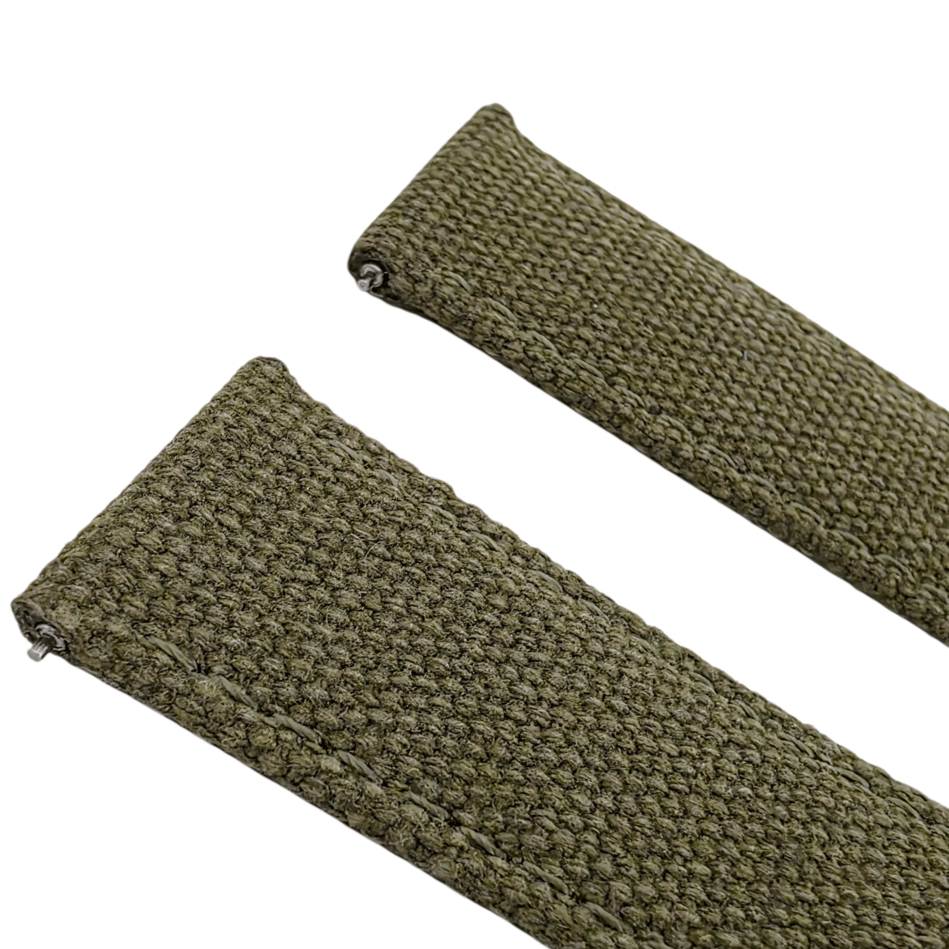 Premium Canvas Watch Strap 4mm Thick 18mm 20mm 22mm Army Green - Wrist Envy