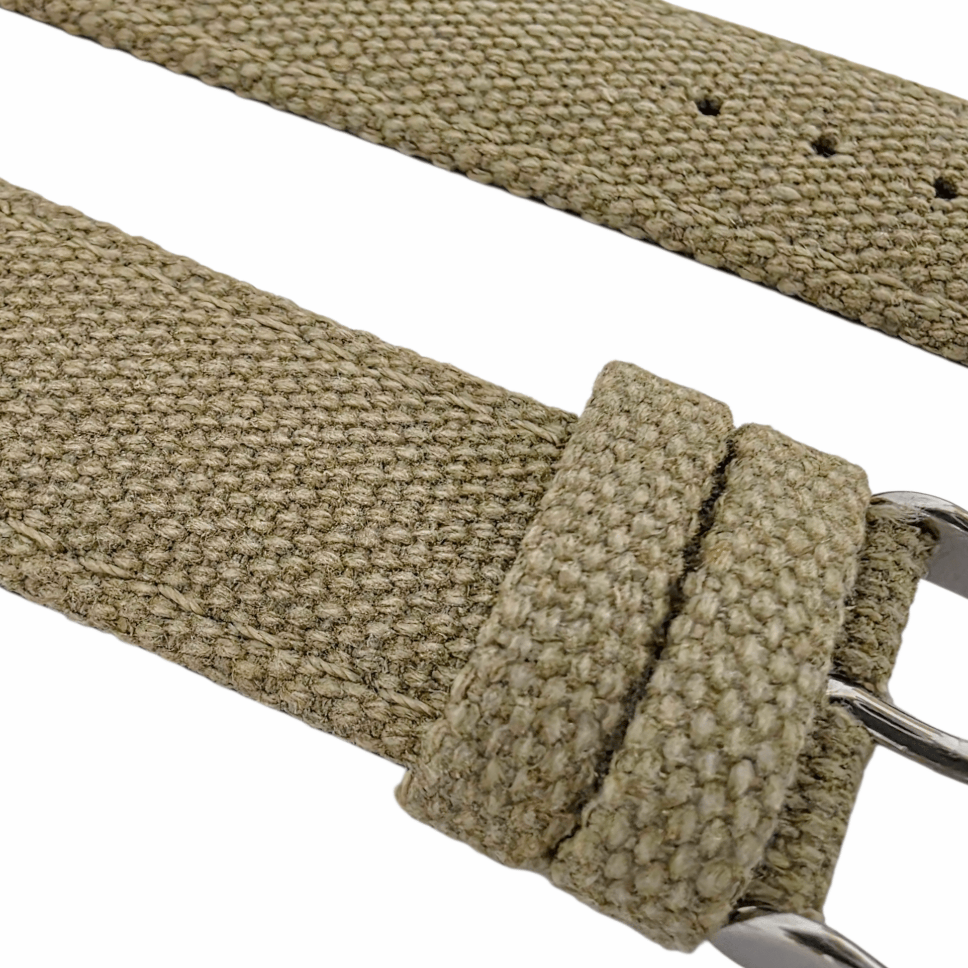 Premium Canvas Watch Strap 4mm Thick 18mm 20mm 22mm Khaki Beige - Wrist Envy