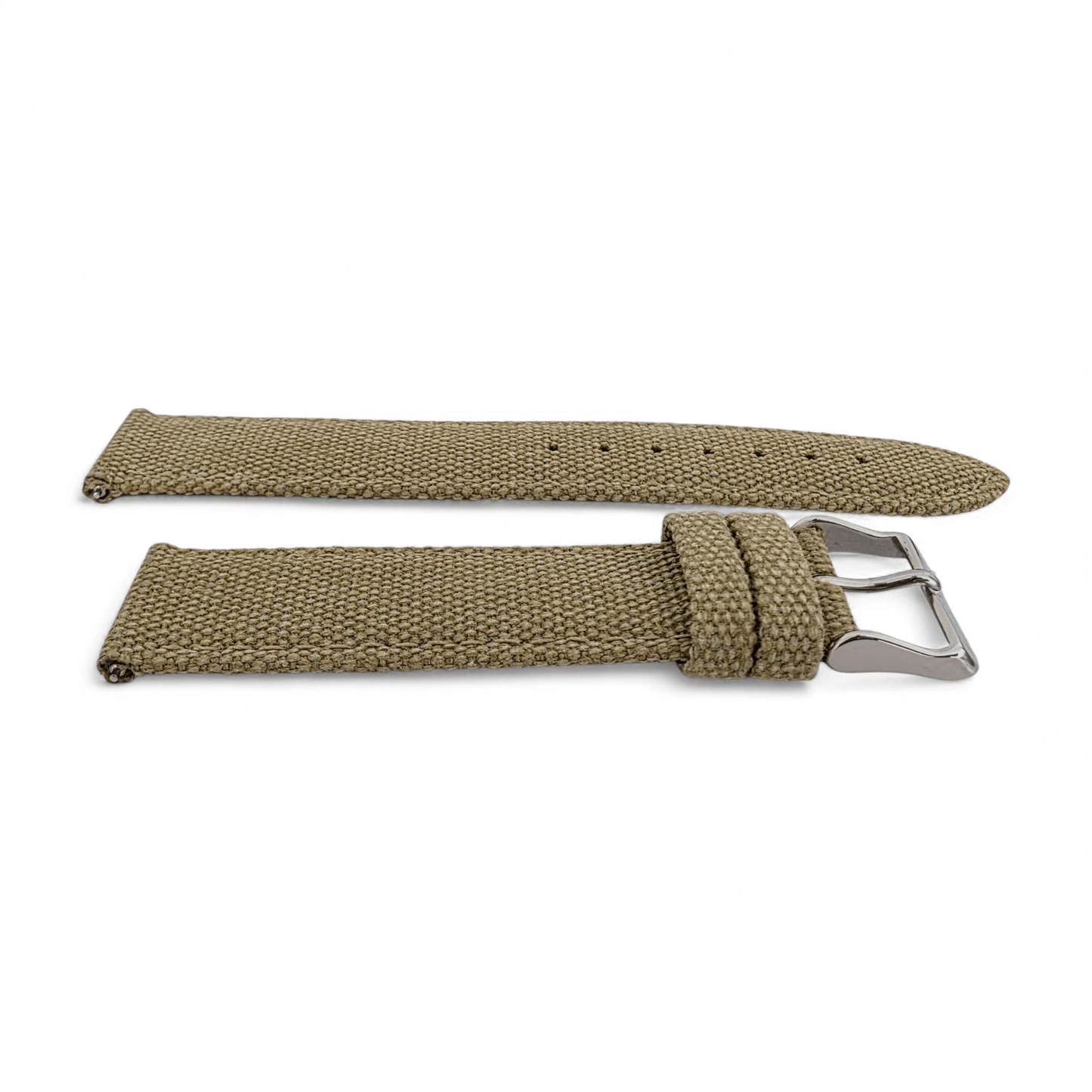 Premium Canvas Watch Strap 4mm Thick 18mm 20mm 22mm Khaki Beige - Wrist Envy