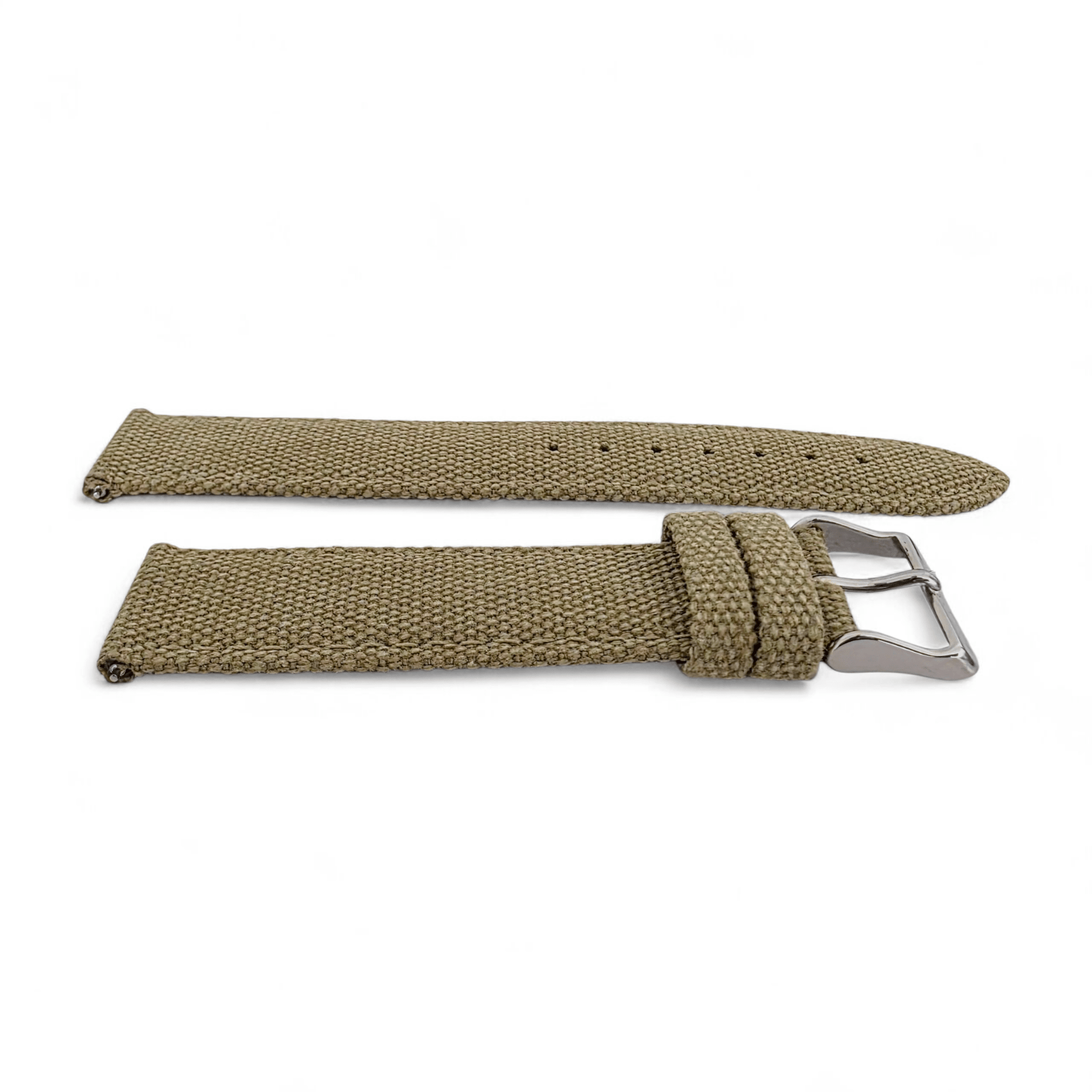 Premium Canvas Watch Strap 4mm Thick 18mm 20mm 22mm Khaki Beige - Wrist Envy
