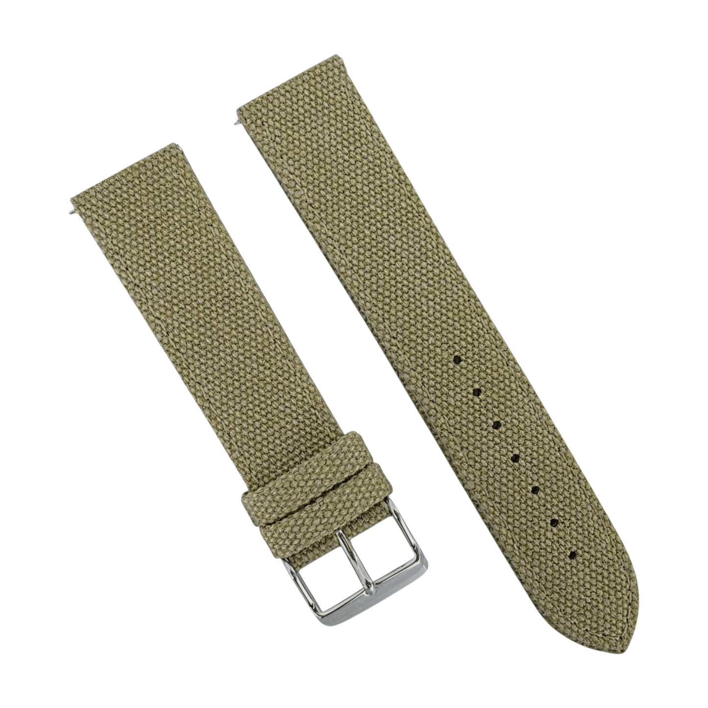 Premium Canvas Watch Strap 4mm Thick 18mm 20mm 22mm Khaki Beige - Wrist Envy