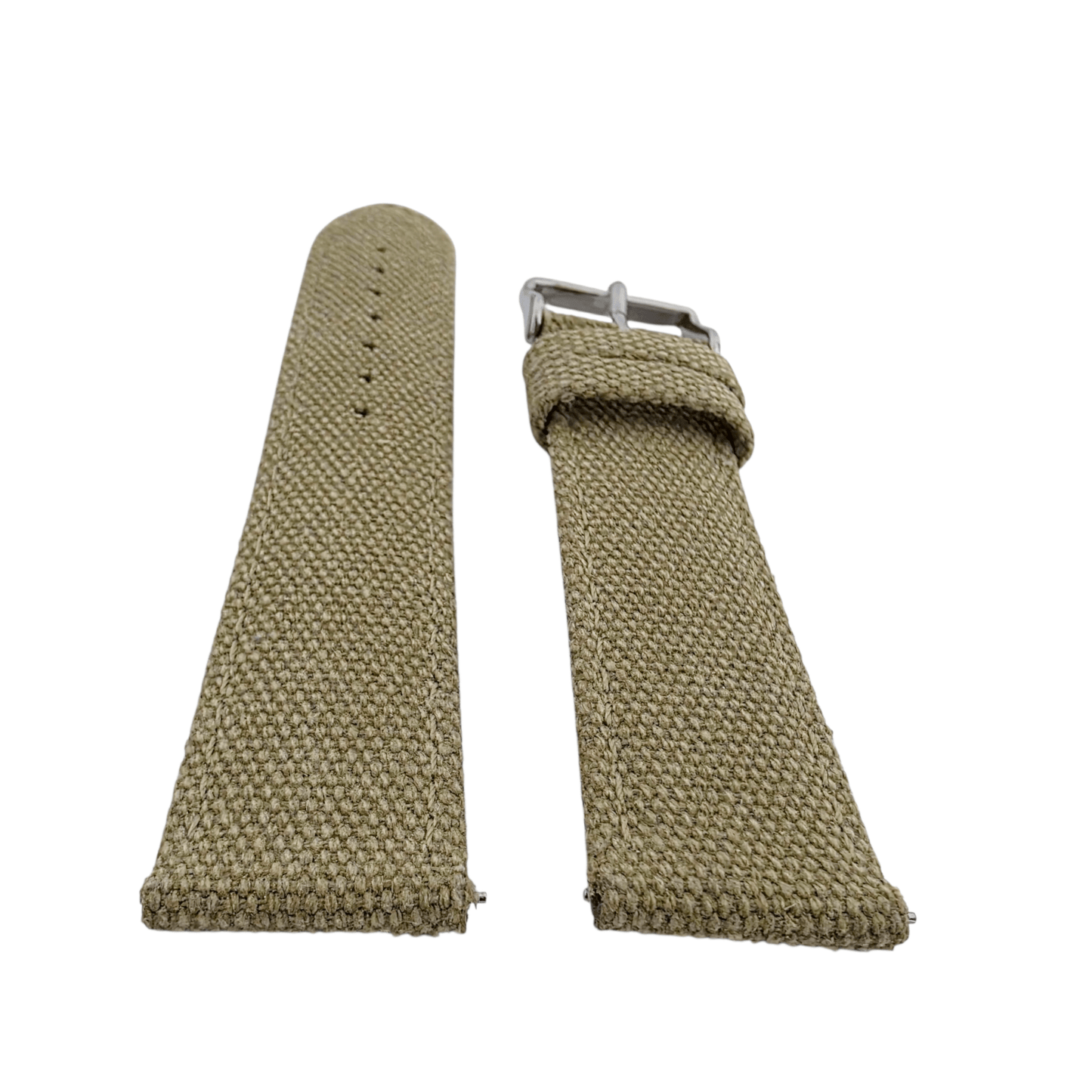 Premium Canvas Watch Strap 4mm Thick 18mm 20mm 22mm Khaki Beige - Wrist Envy
