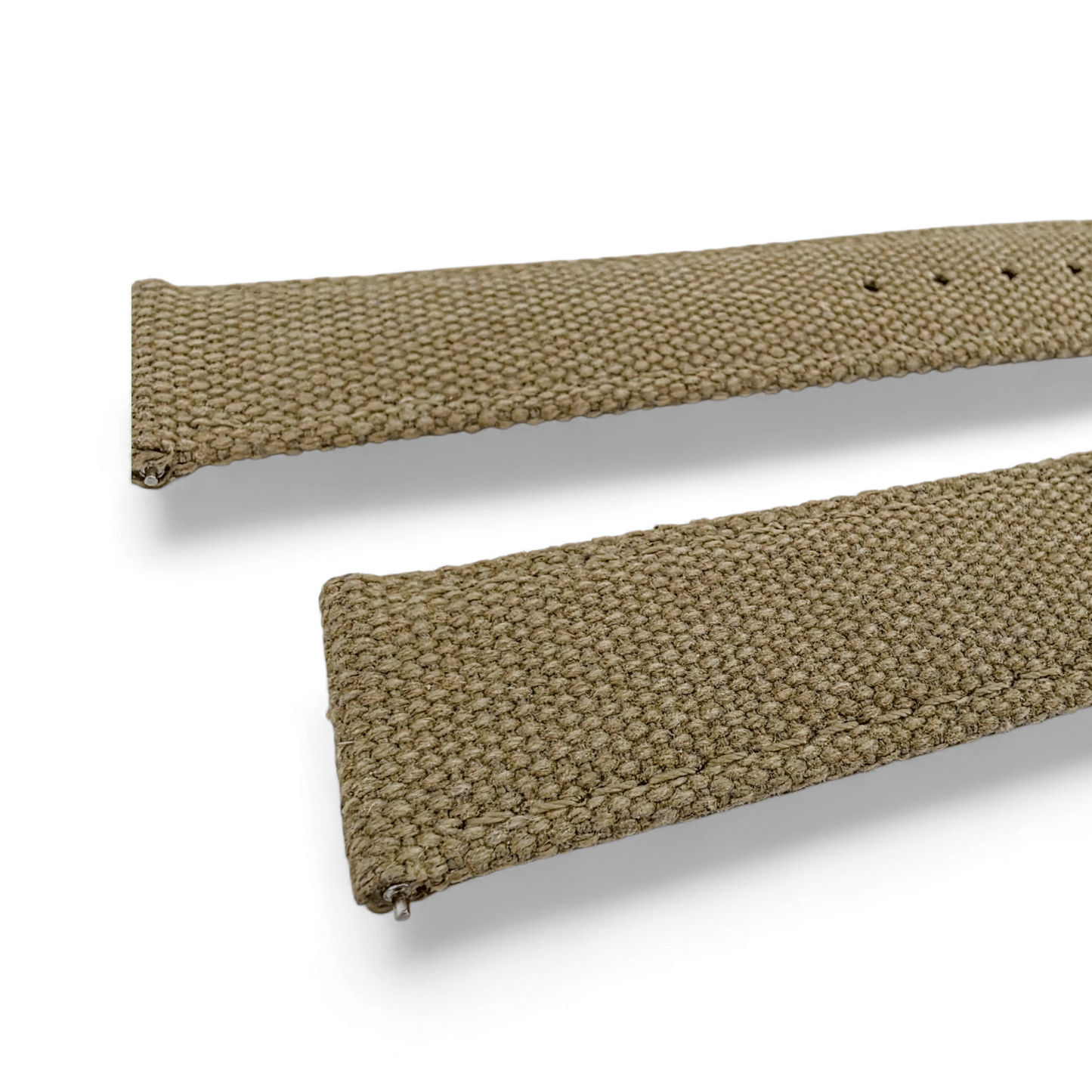 Premium Canvas Watch Strap 4mm Thick 18mm 20mm 22mm Khaki Beige - Wrist Envy