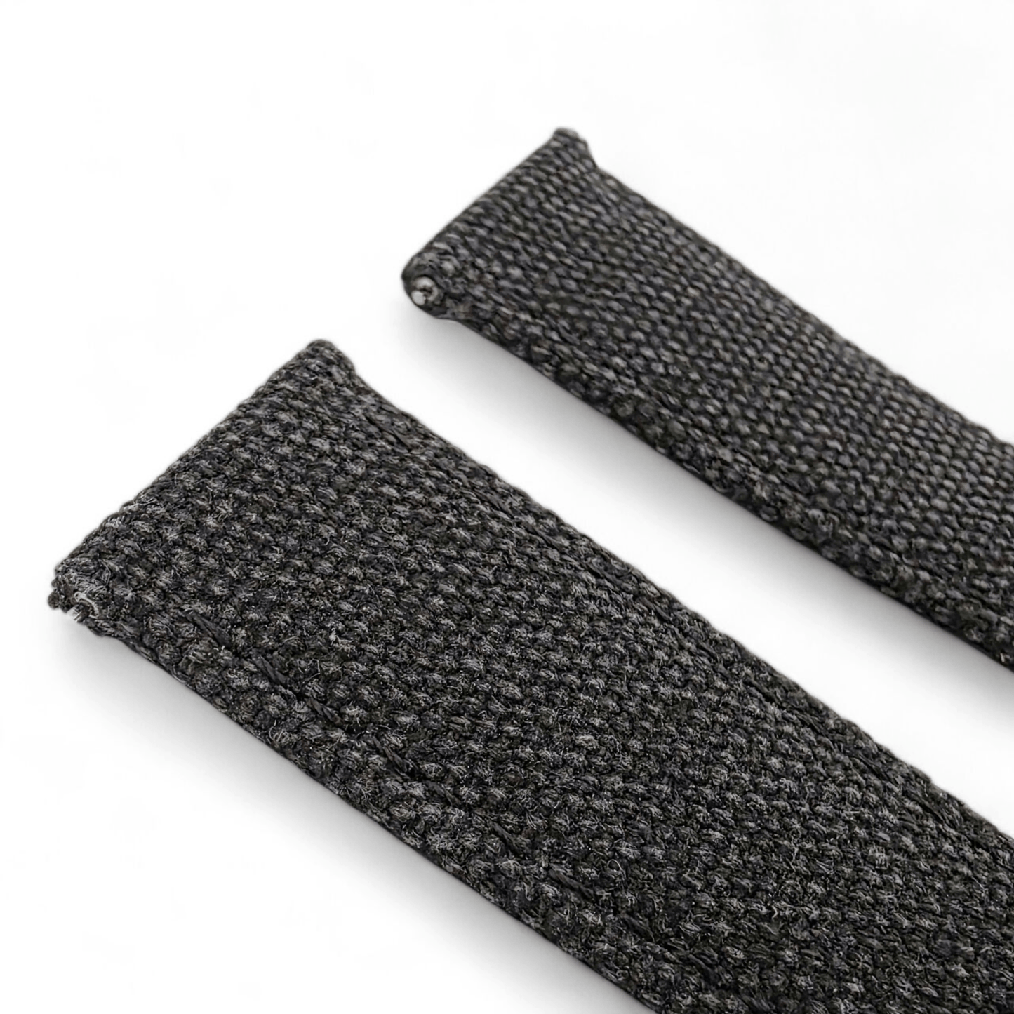 Premium Canvas Watch Strap 4mm Thick 18mm 20mm 22mm Washed Black - Wrist Envy