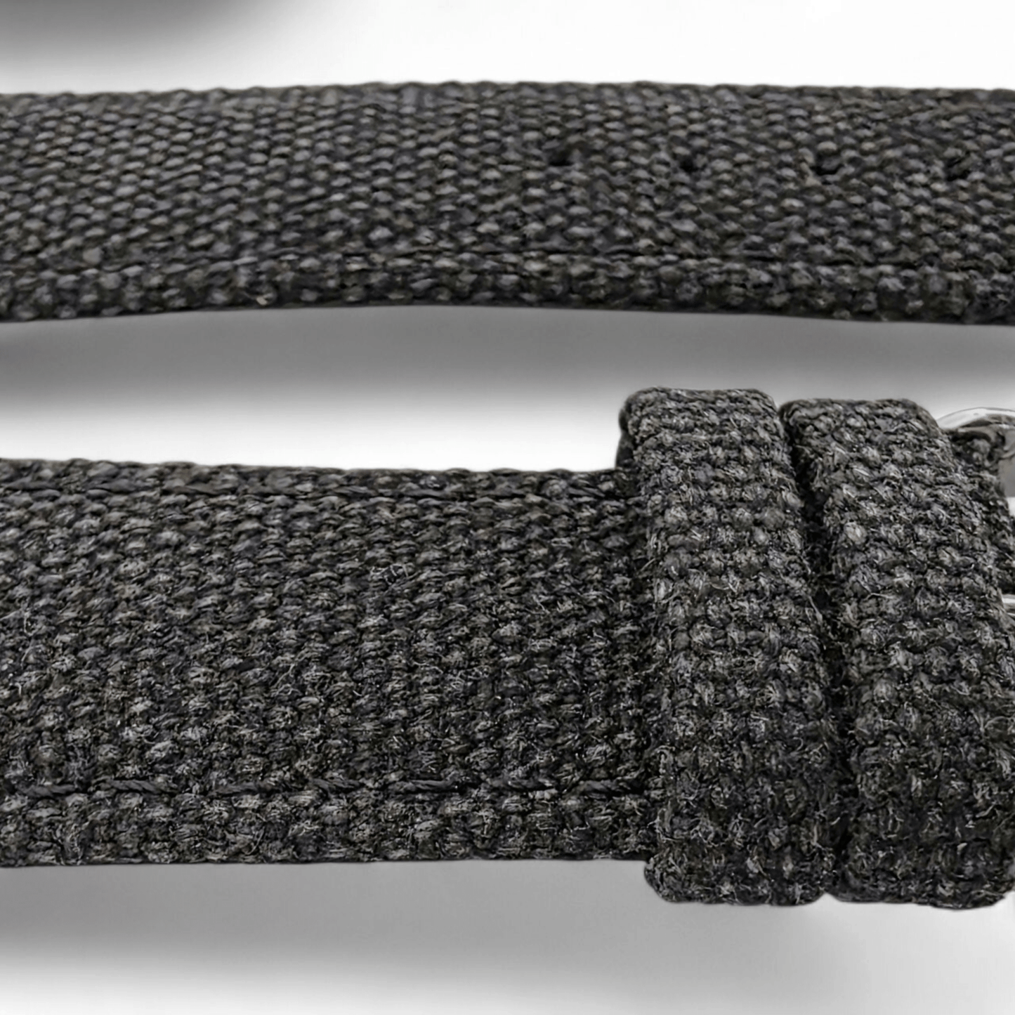 Premium Canvas Watch Strap 4mm Thick 18mm 20mm 22mm Washed Black - Wrist Envy