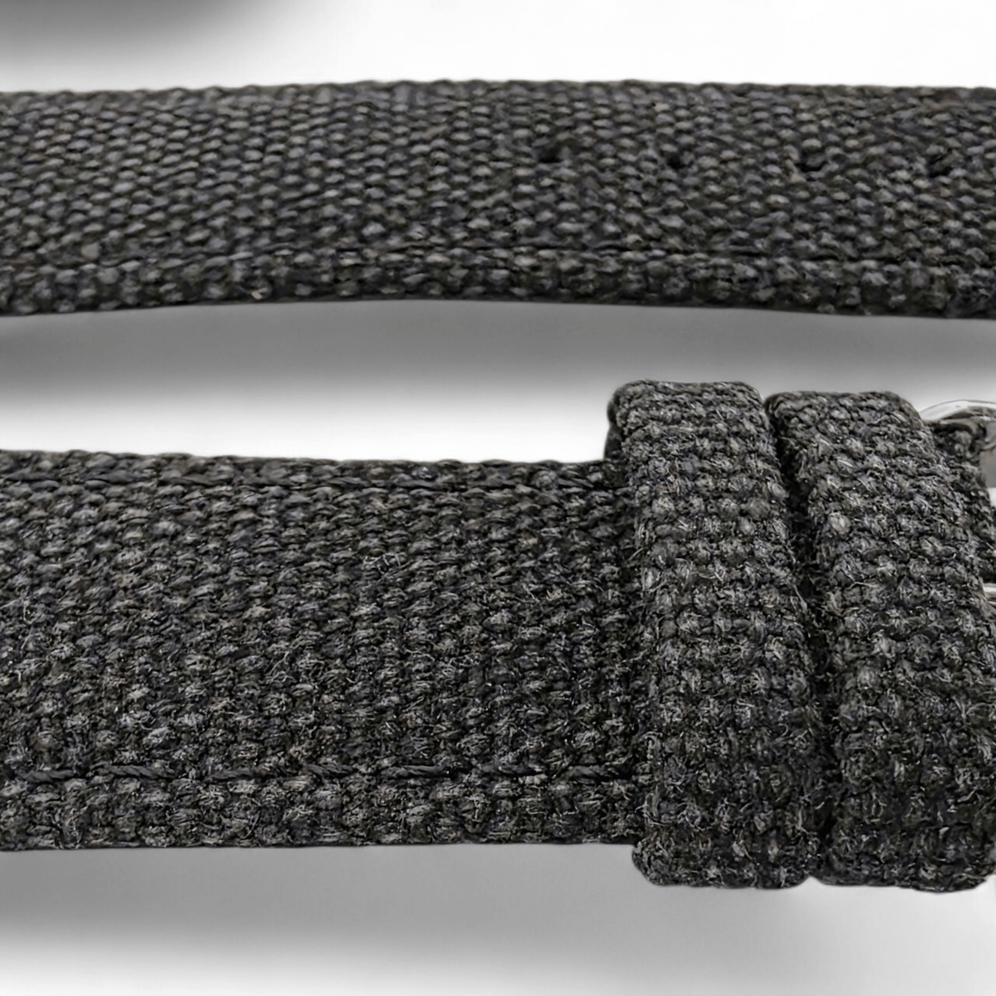 Premium Canvas Watch Strap 4mm Thick 18mm 20mm 22mm Washed Black - Wrist Envy