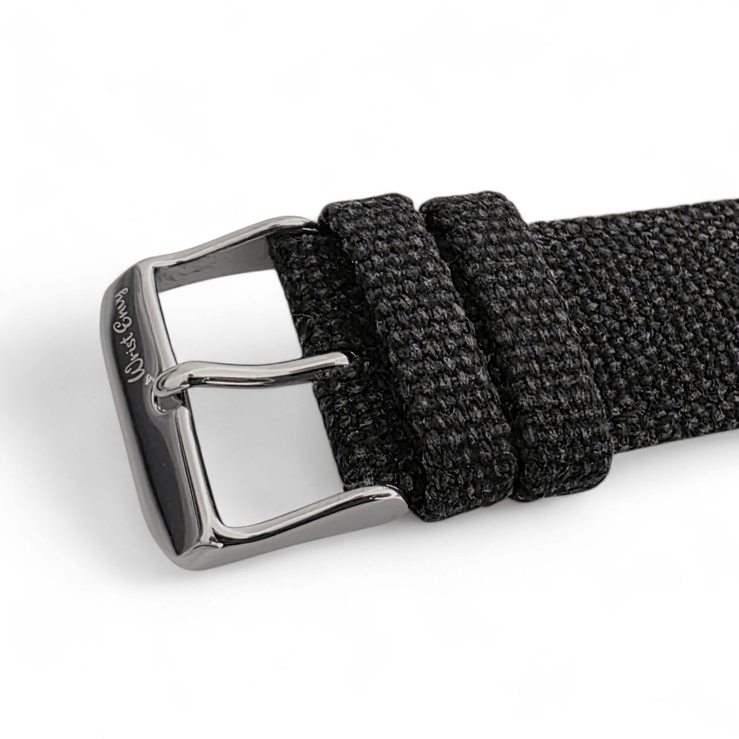 Premium Canvas Watch Strap 4mm Thick 18mm 20mm 22mm Washed Black - Wrist Envy