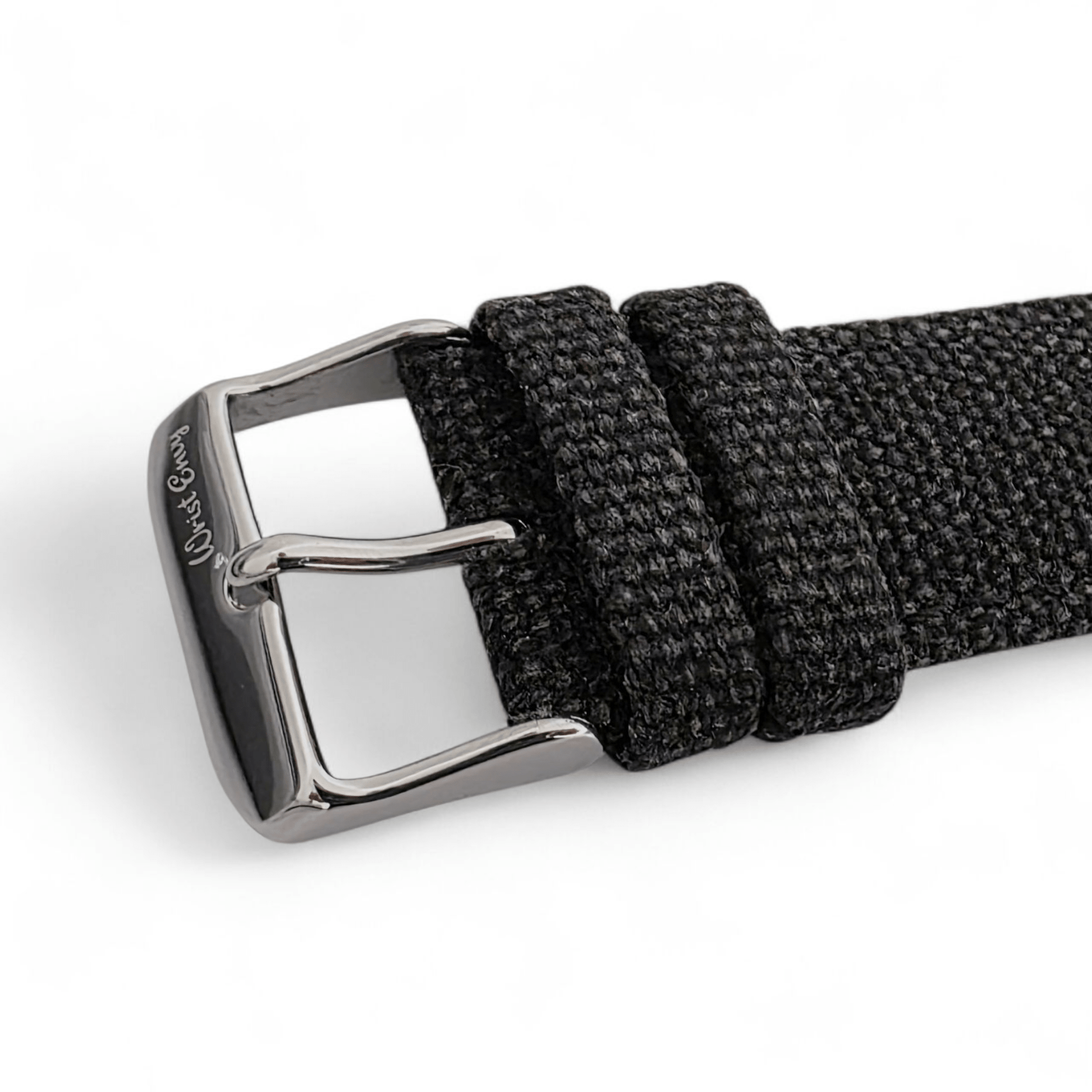 Premium Canvas Watch Strap 4mm Thick 18mm 20mm 22mm Washed Black - Wrist Envy