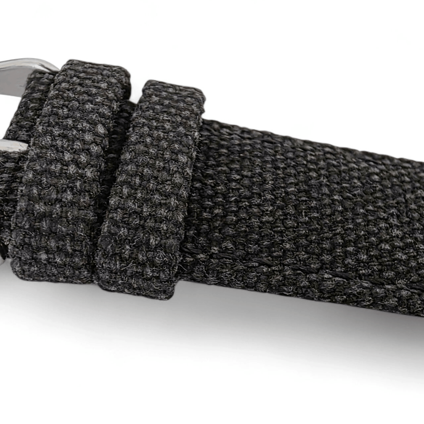 Premium Canvas Watch Strap 4mm Thick 18mm 20mm 22mm Washed Black - Wrist Envy