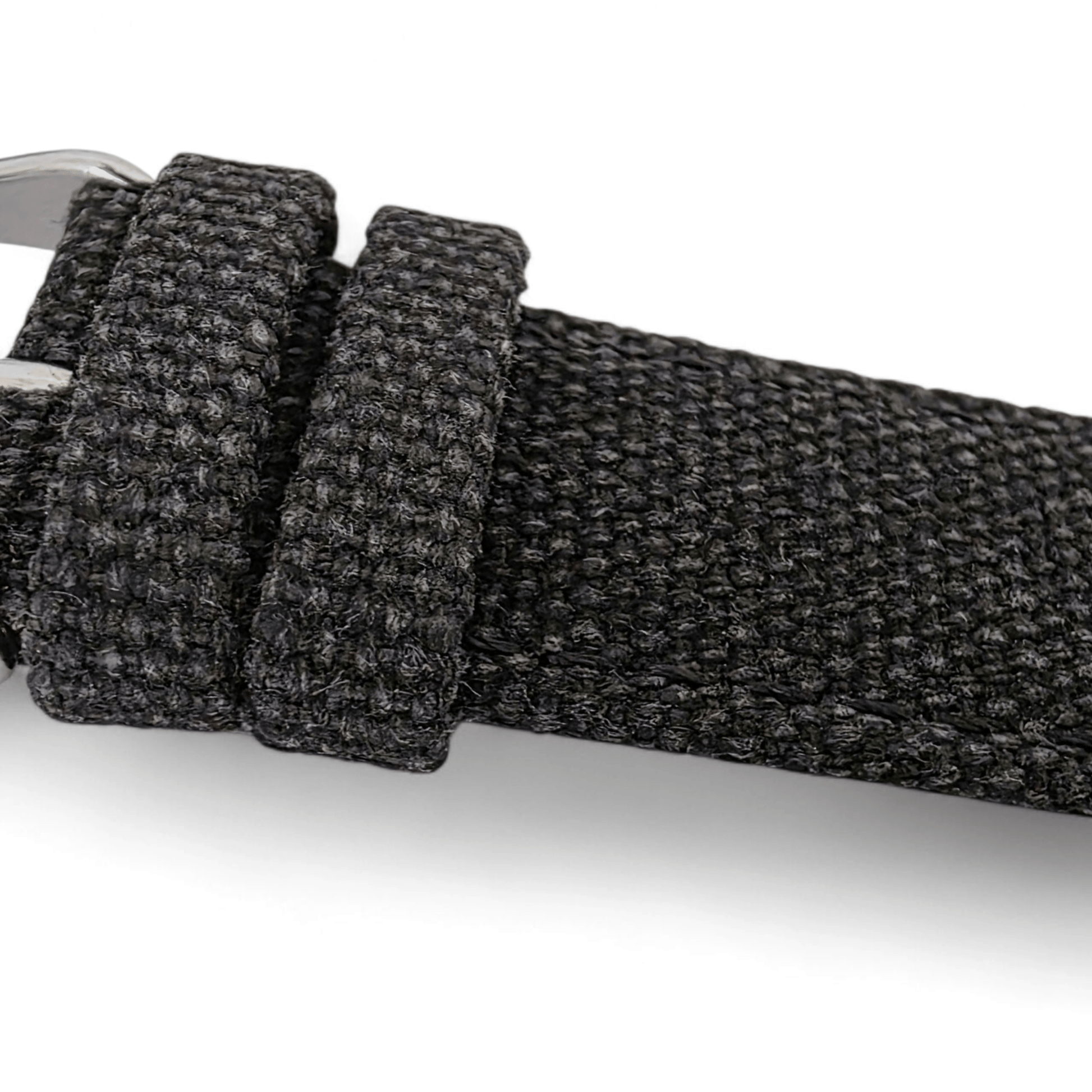 Premium Canvas Watch Strap 4mm Thick 18mm 20mm 22mm Washed Black - Wrist Envy