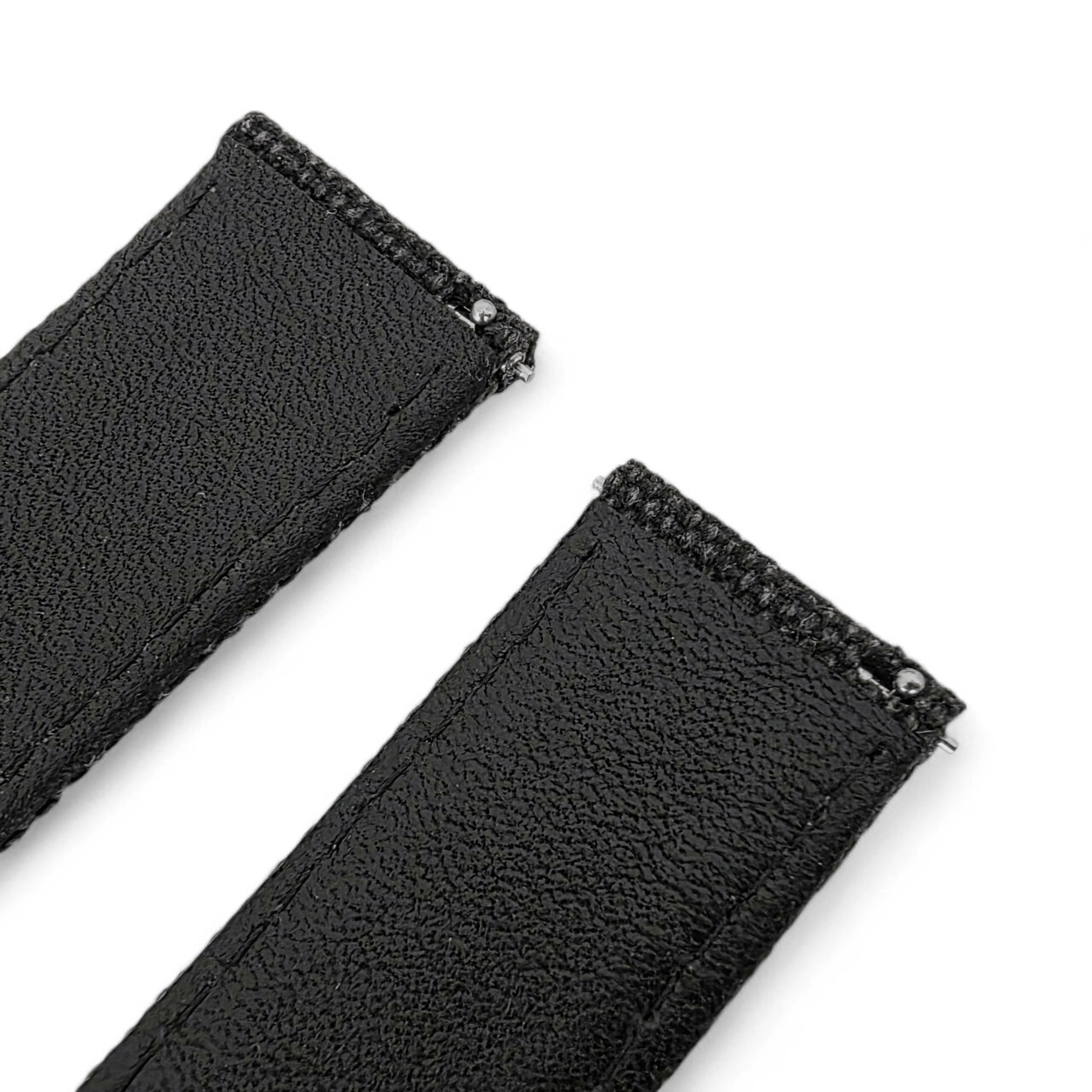 Premium Canvas Watch Strap 4mm Thick 18mm 20mm 22mm Washed Black - Wrist Envy