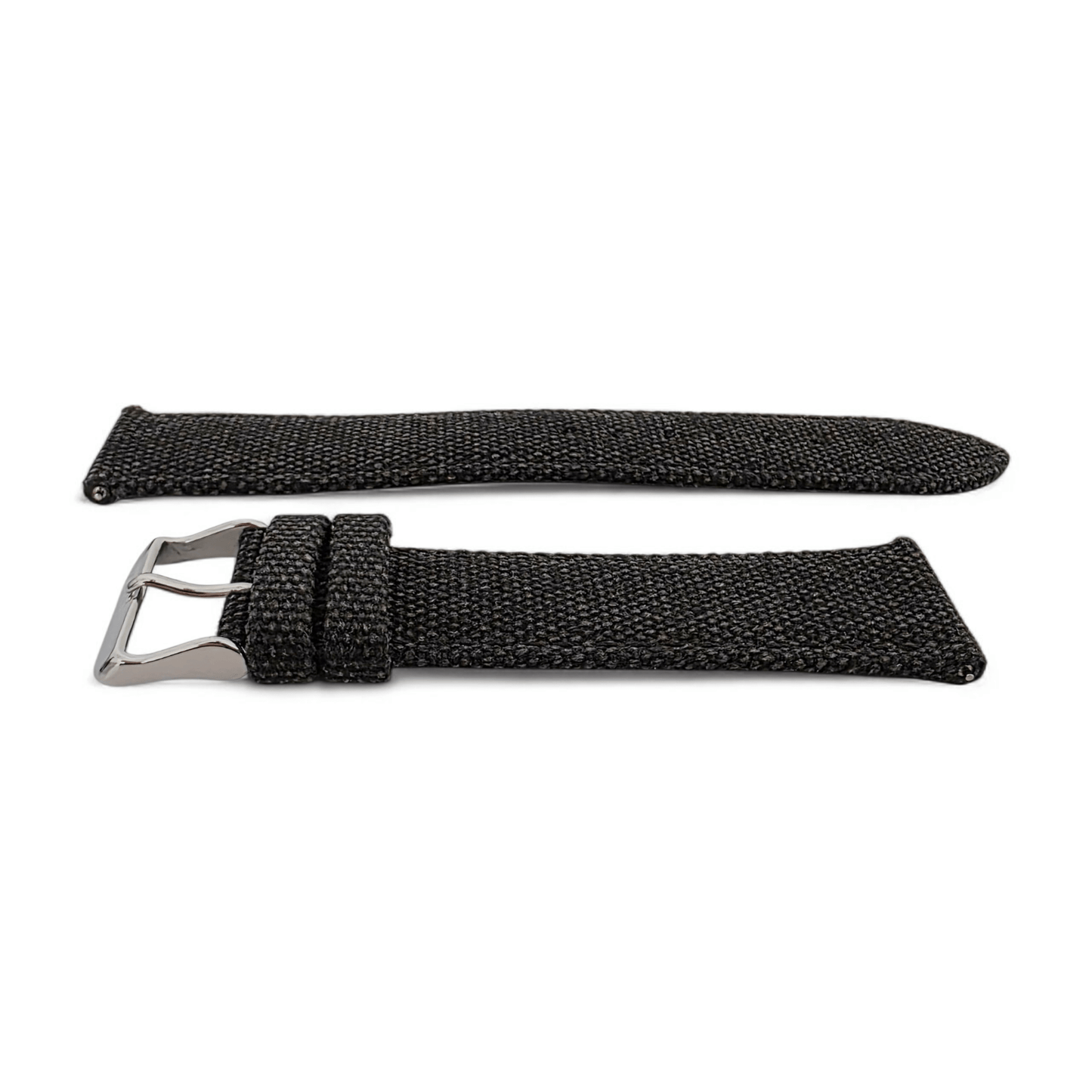 Premium Canvas Watch Strap 4mm Thick 18mm 20mm 22mm Washed Black - Wrist Envy
