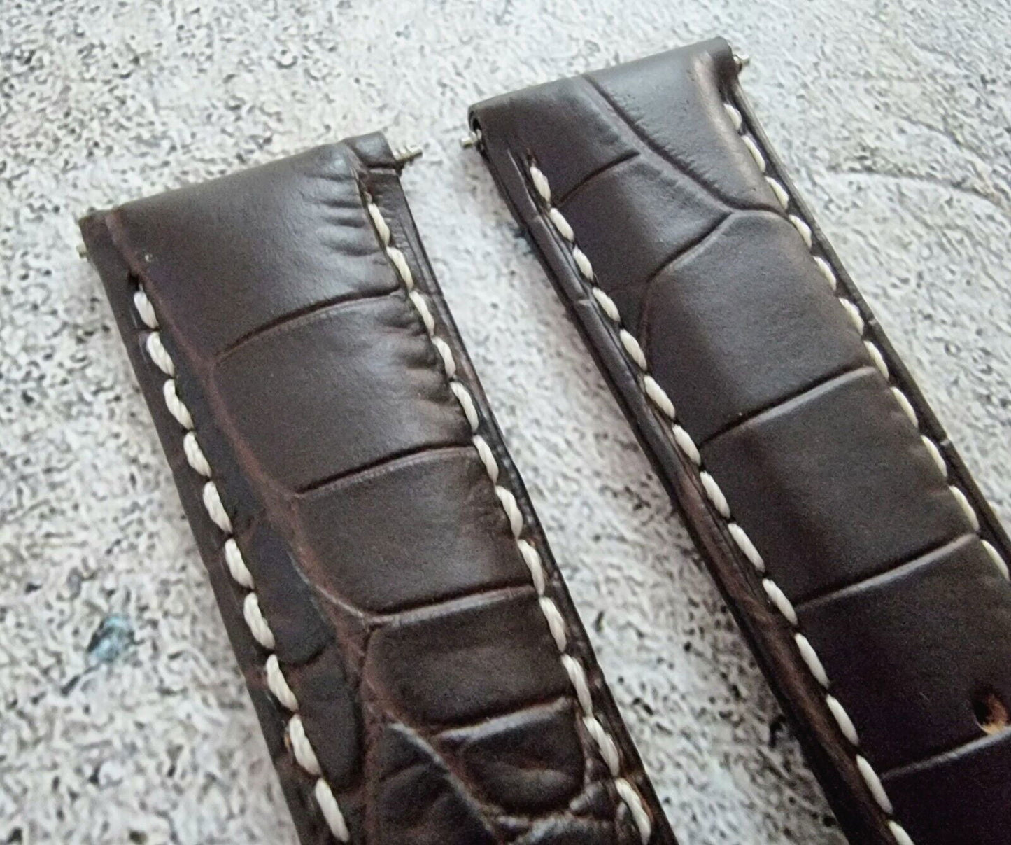 Premium Crocodile Aligator Grain Watch Strap 18mm 20mm 22mm 24mm - Wrist Envy