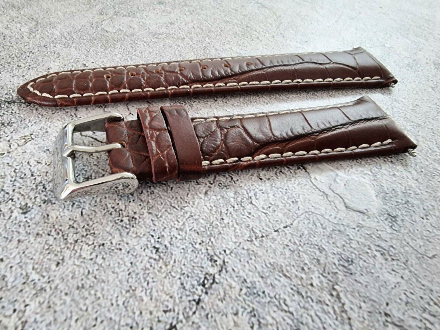 Premium Crocodile Aligator Grain Watch Strap 18mm 20mm 22mm 24mm - Wrist Envy