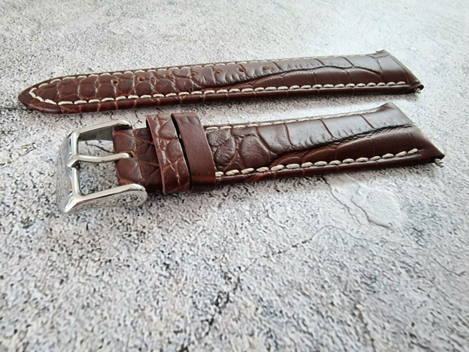Premium Crocodile Aligator Grain Watch Strap 18mm 20mm 22mm 24mm - Wrist Envy