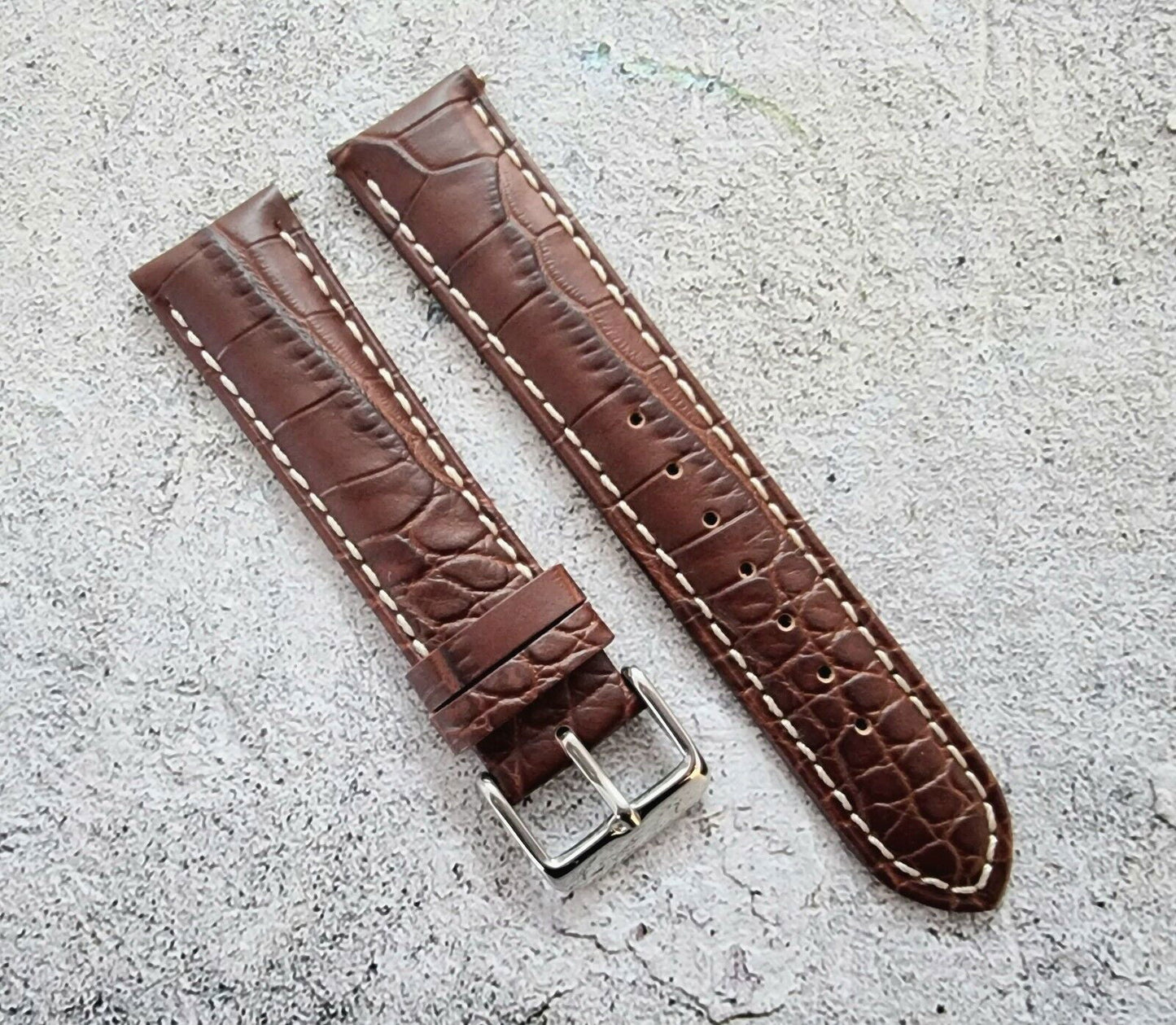 Premium Crocodile Aligator Grain Watch Strap 18mm 20mm 22mm 24mm - Wrist Envy