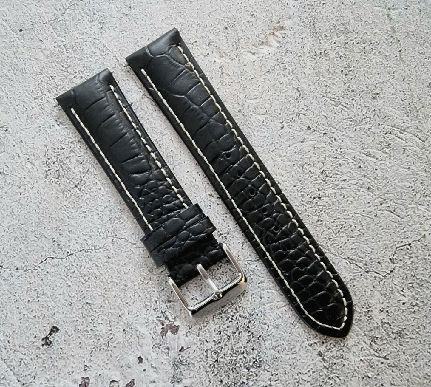Premium Crocodile Aligator Grain Watch Strap 18mm 20mm 22mm 24mm - Wrist Envy
