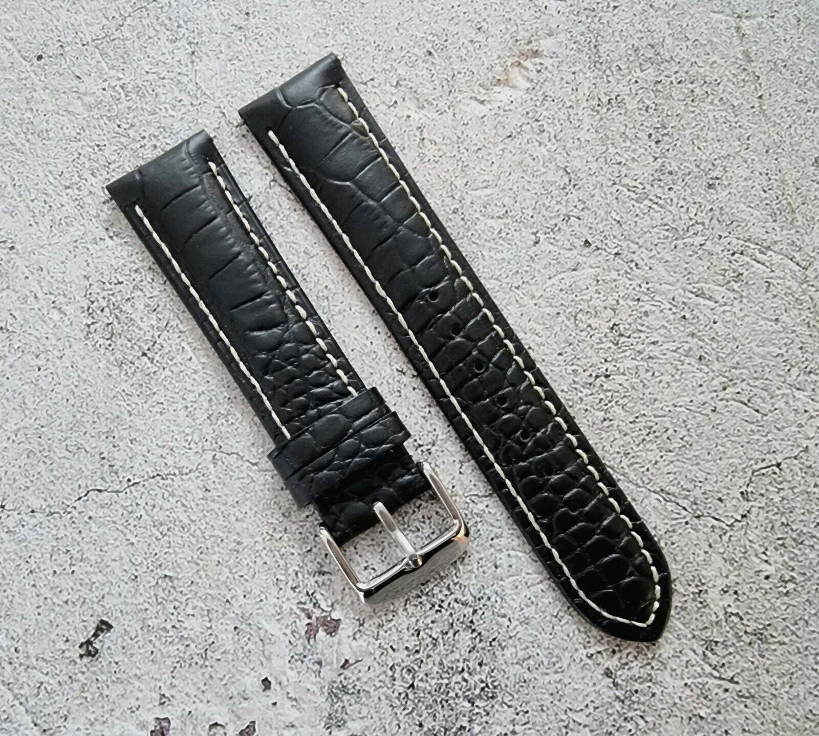 Premium Crocodile Aligator Grain Watch Strap 18mm 20mm 22mm 24mm - Wrist Envy