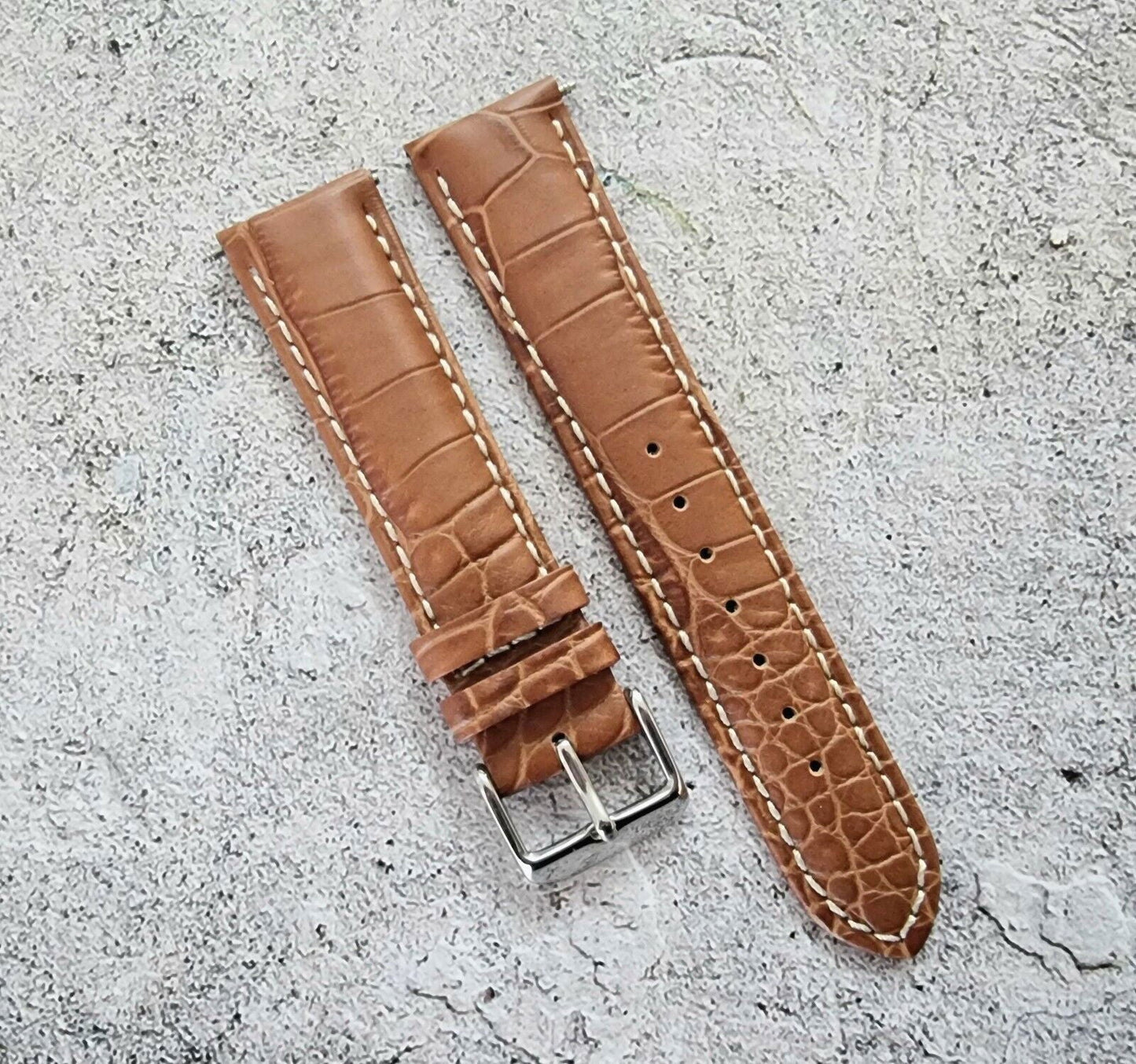 Premium Crocodile Aligator Grain Watch Strap 18mm 20mm 22mm 24mm - Wrist Envy