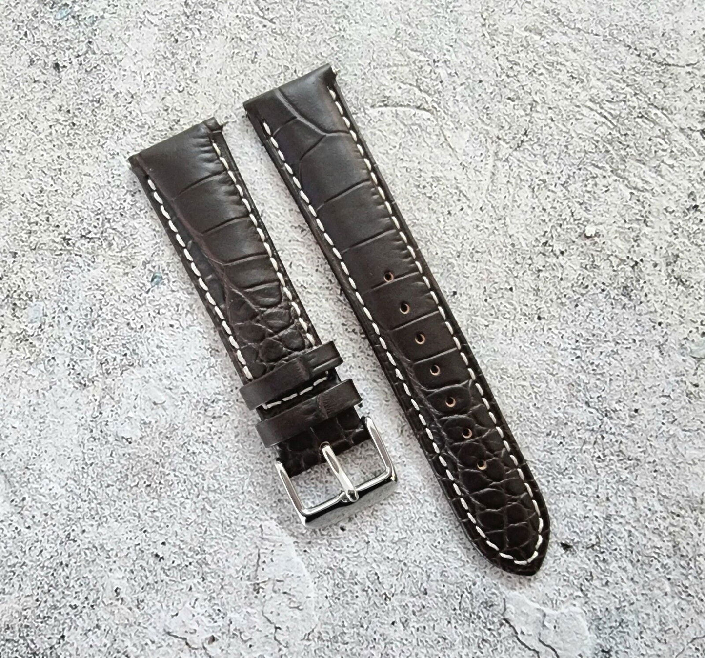 Premium Crocodile Aligator Grain Watch Strap 18mm 20mm 22mm 24mm - Wrist Envy
