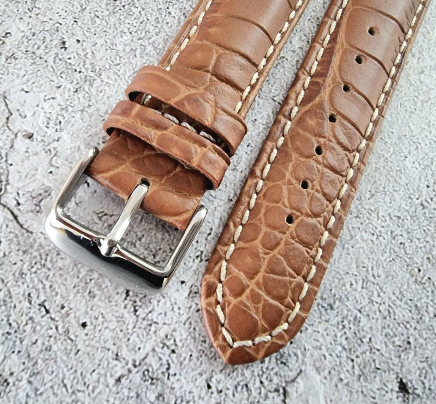 Premium Crocodile Aligator Grain Watch Strap 18mm 20mm 22mm 24mm - Wrist Envy
