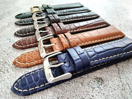 Premium Crocodile Aligator Grain Watch Strap 18mm 20mm 22mm 24mm - Wrist Envy