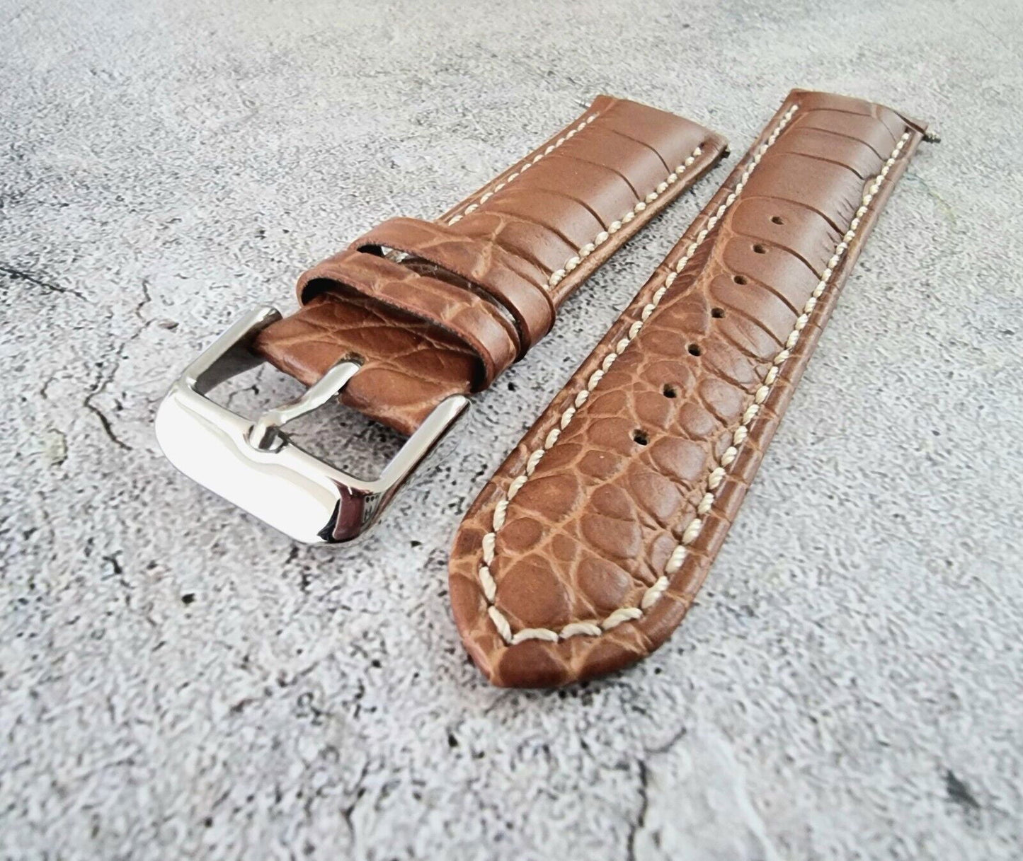 Premium Crocodile Aligator Grain Watch Strap 18mm 20mm 22mm 24mm - Wrist Envy