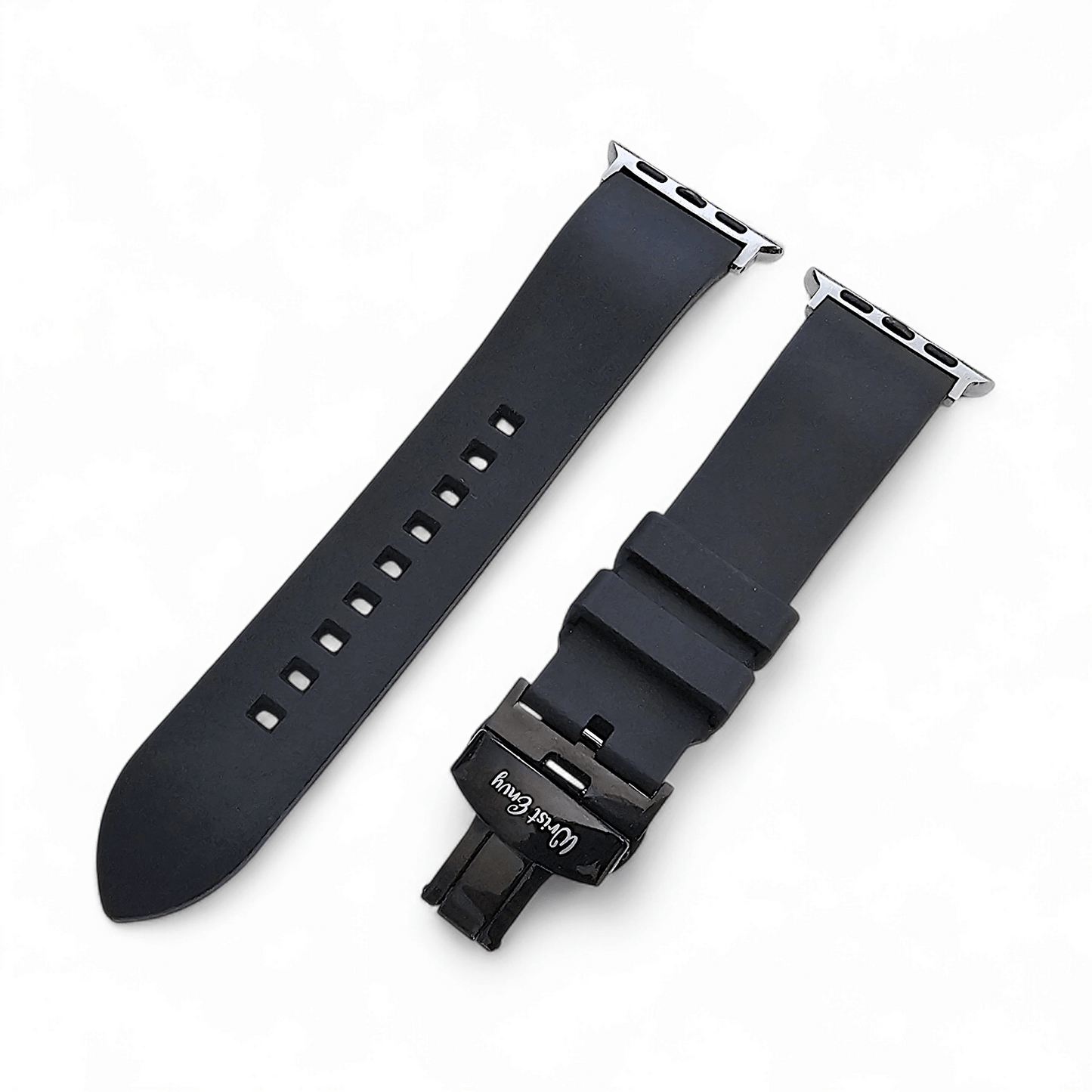 Premium FKM Rubber Watch Strap For Apple Watch Black - Wrist Envy