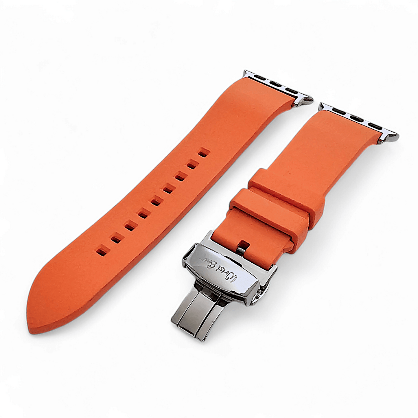 Premium FKM Rubber Watch Strap For Apple Watch Orange - Wrist Envy