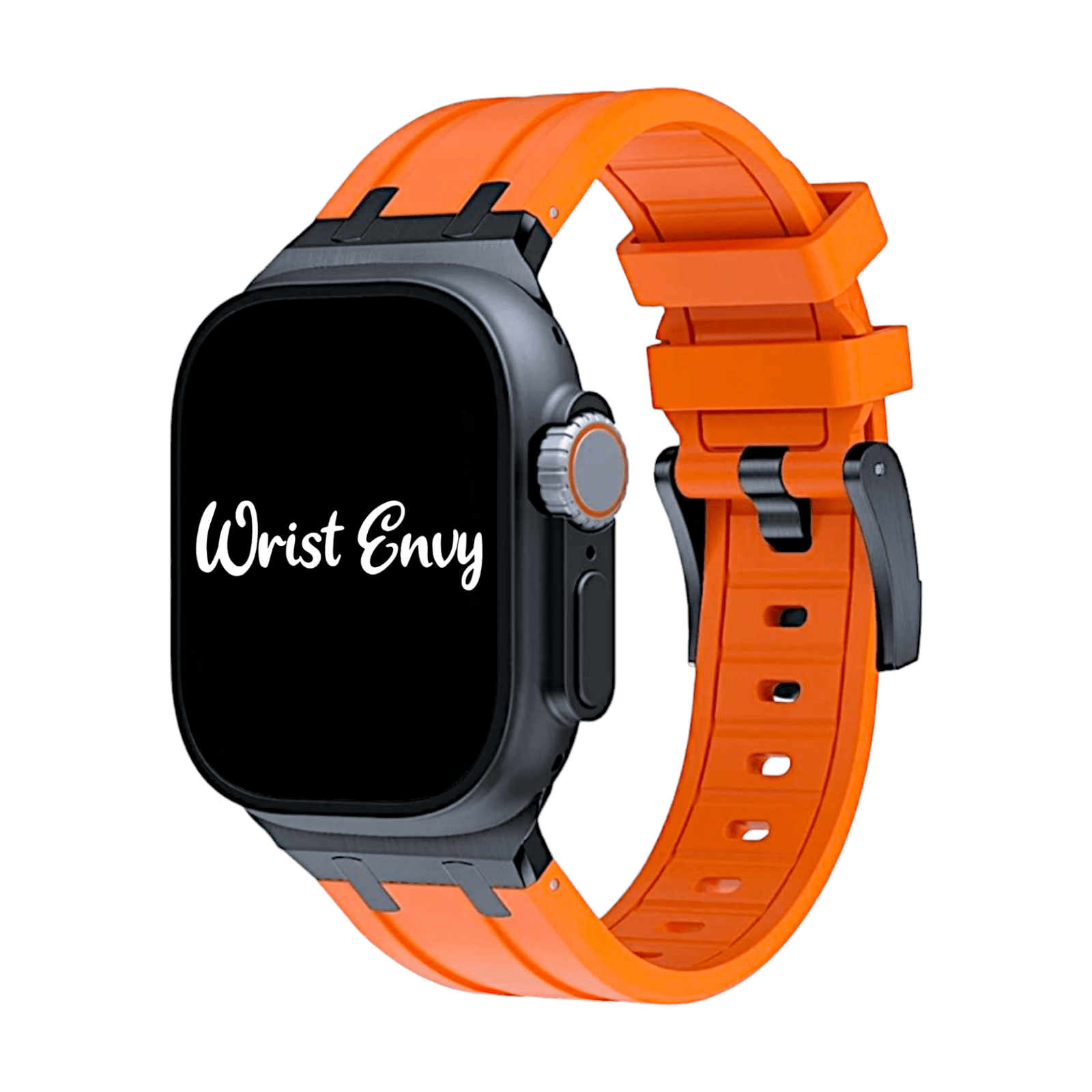 Premium FKM Rubber Watch Strap For Apple Watch Orange - Wrist Envy