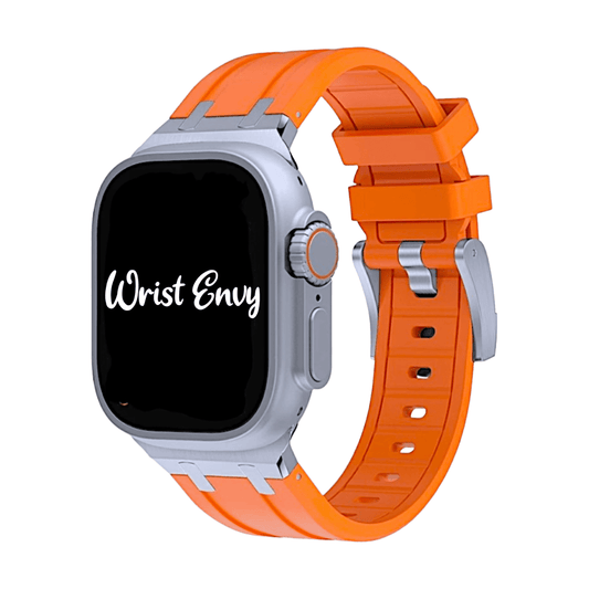 Premium FKM Rubber Watch Strap For Apple Watch Orange - Wrist Envy