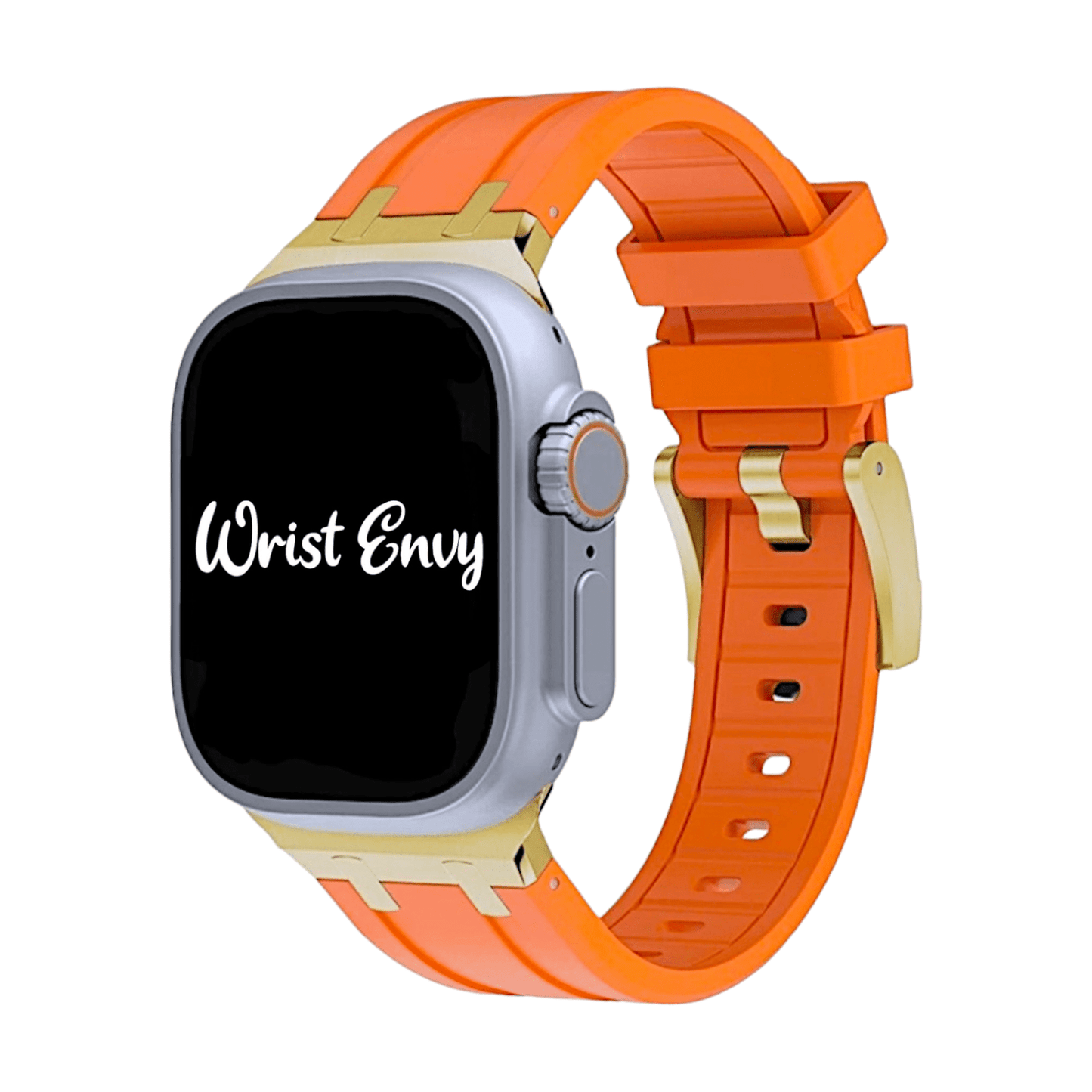 Premium FKM Rubber Watch Strap For Apple Watch Orange - Wrist Envy