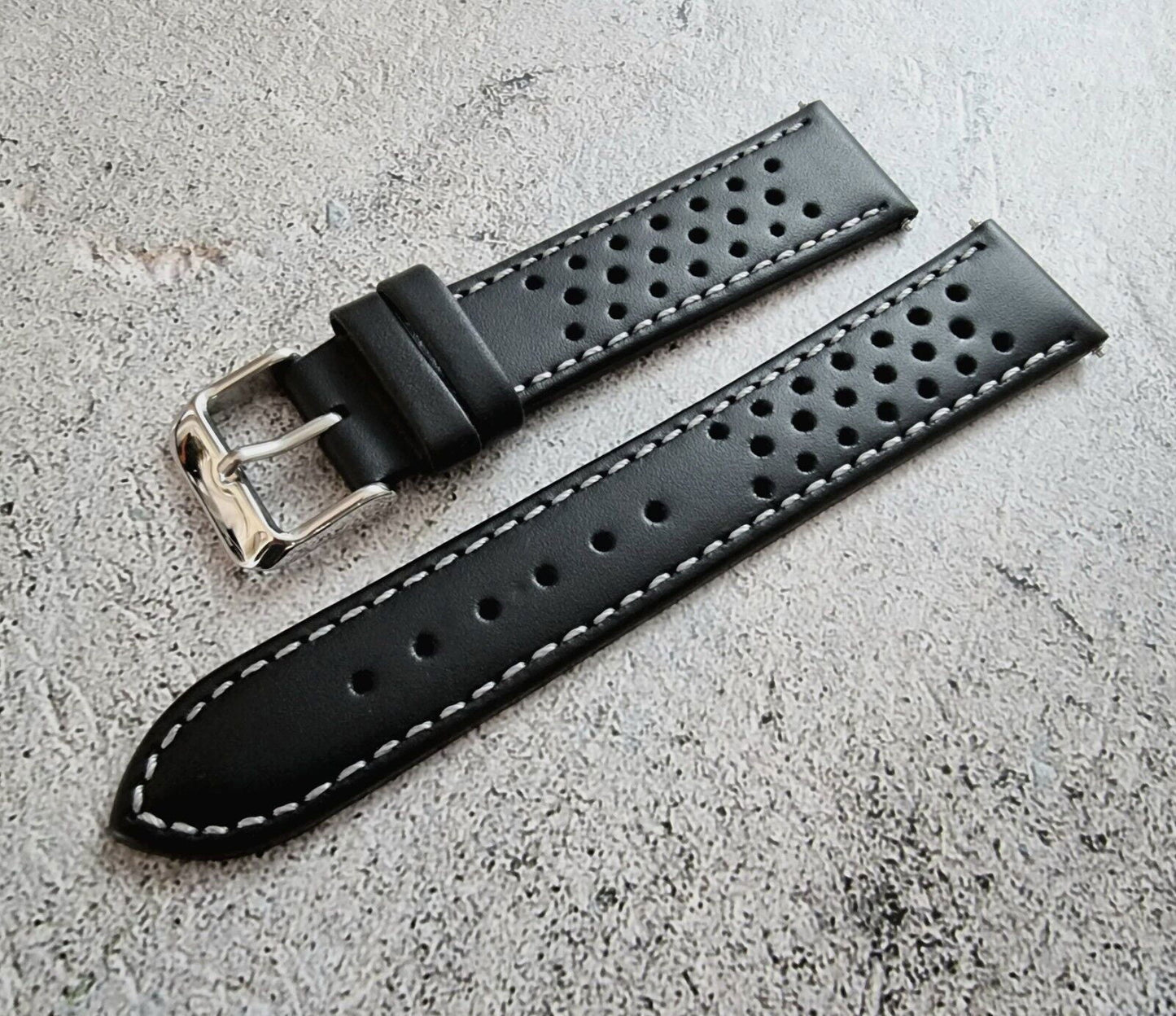 Premium Leather Rally Watch Strap 18mm 20mm 22mm 24mm - Wrist Envy