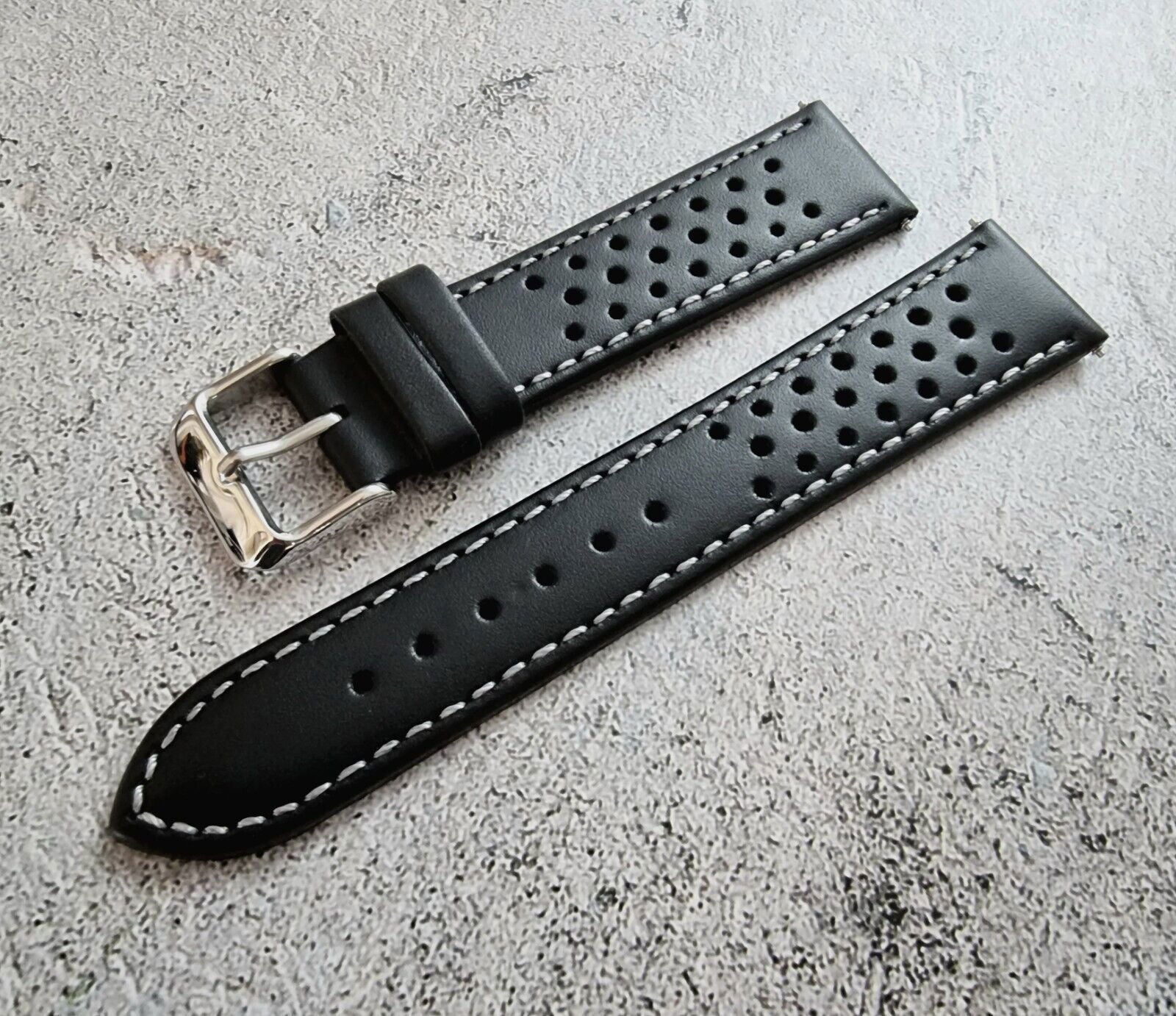 Premium Leather Rally Watch Strap 18mm 20mm 22mm 24mm - Wrist Envy
