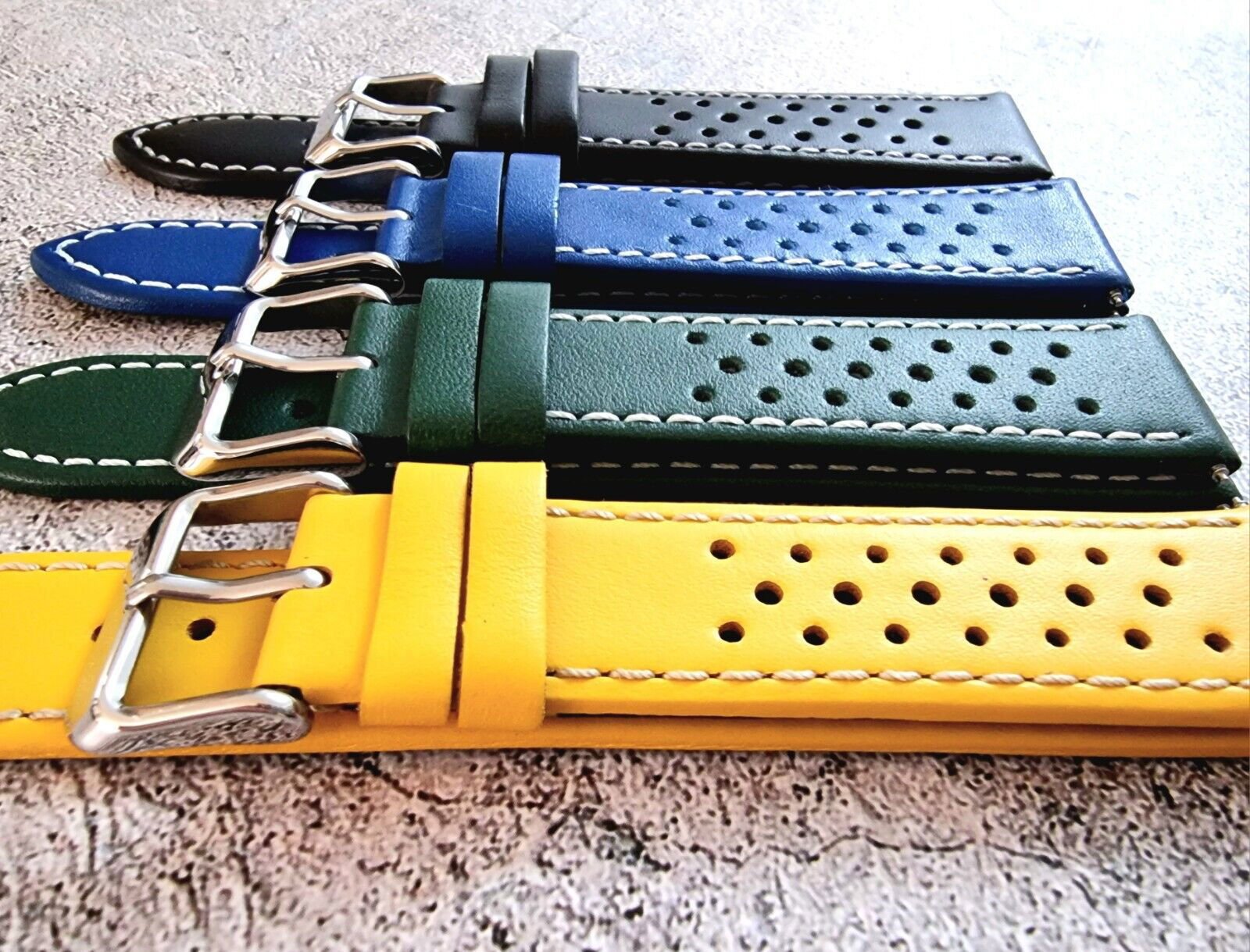 Premium Leather Rally Watch Strap 18mm 20mm 22mm 24mm - Wrist Envy