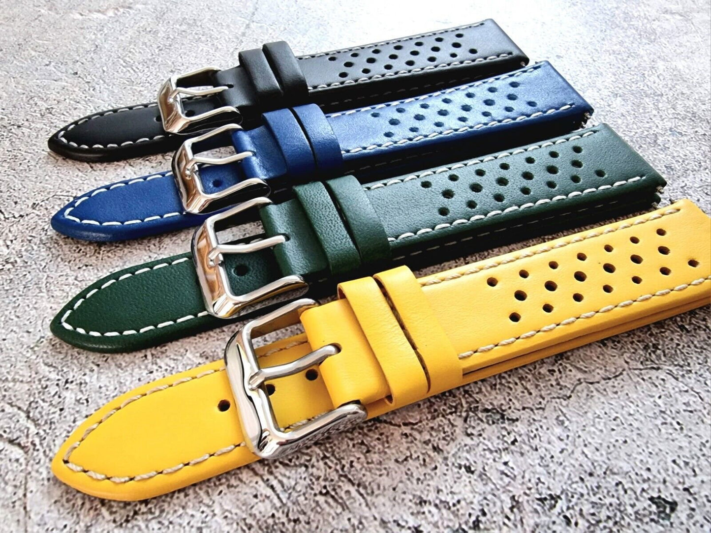 Premium Leather Rally Watch Strap 18mm 20mm 22mm 24mm - Wrist Envy