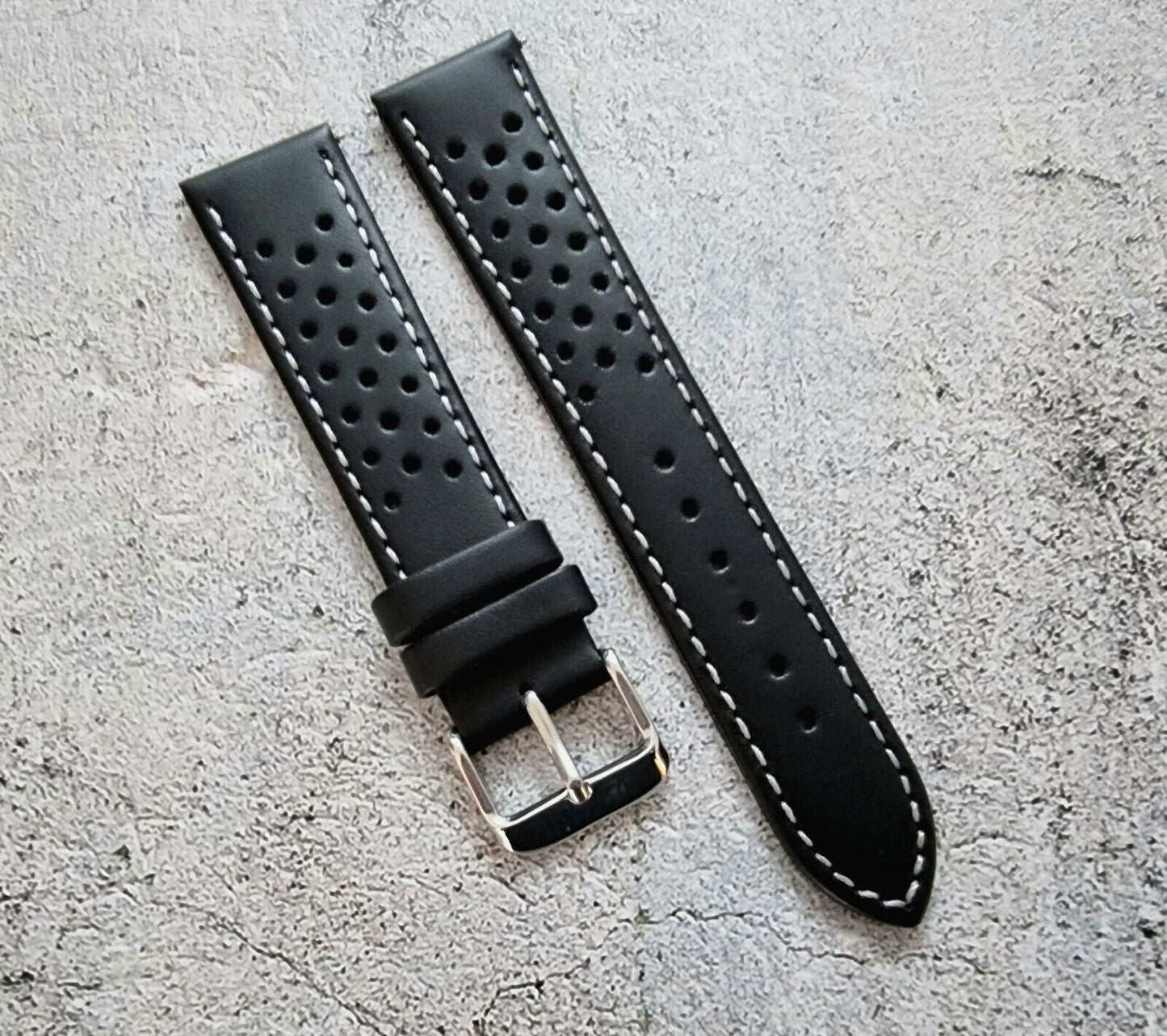 Premium Leather Rally Watch Strap 18mm 20mm 22mm 24mm - Wrist Envy
