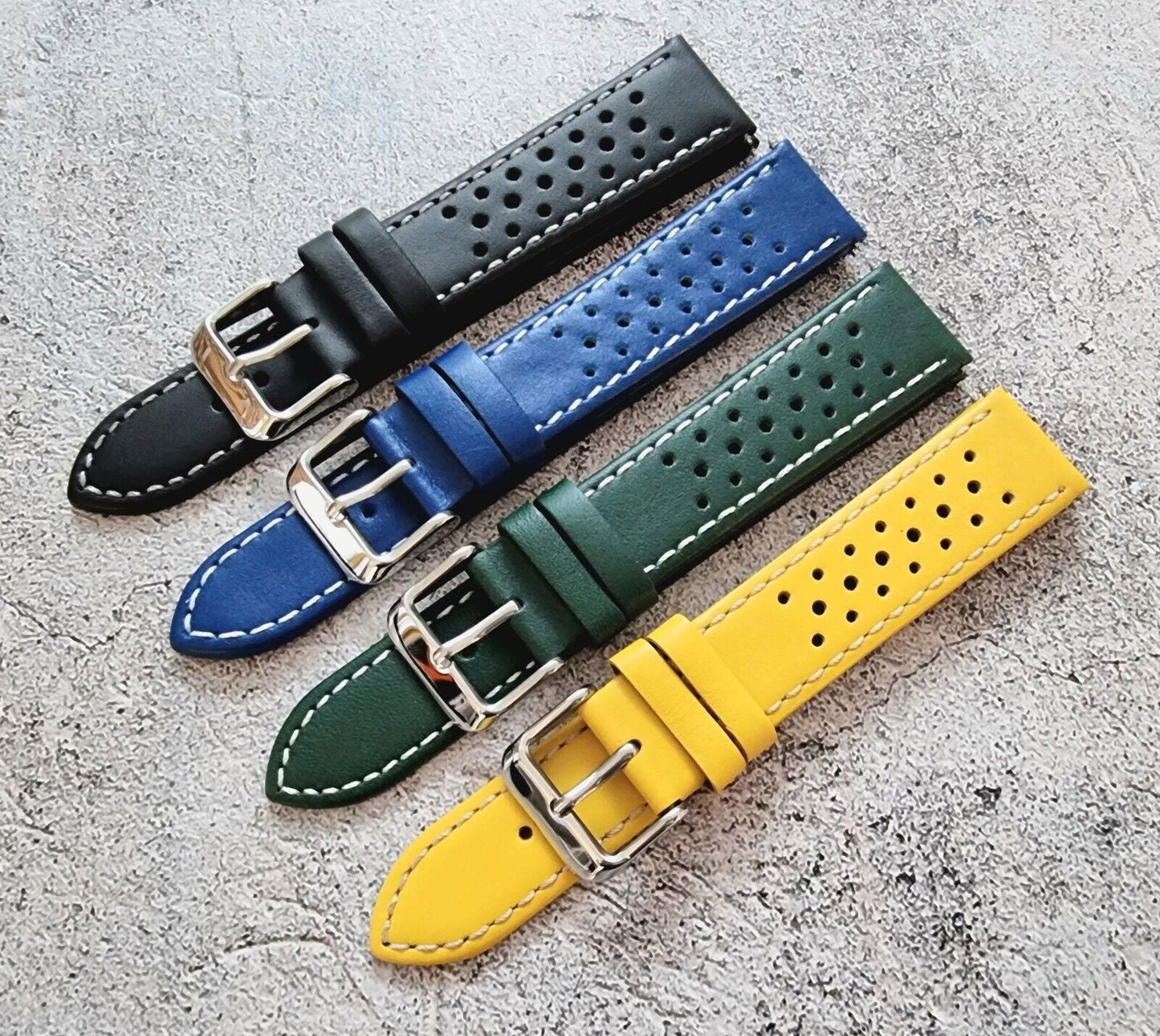Premium Leather Rally Watch Strap 18mm 20mm 22mm 24mm - Wrist Envy
