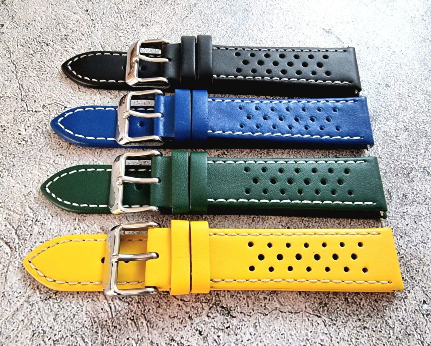 Premium Leather Rally Watch Strap 18mm 20mm 22mm 24mm - Wrist Envy
