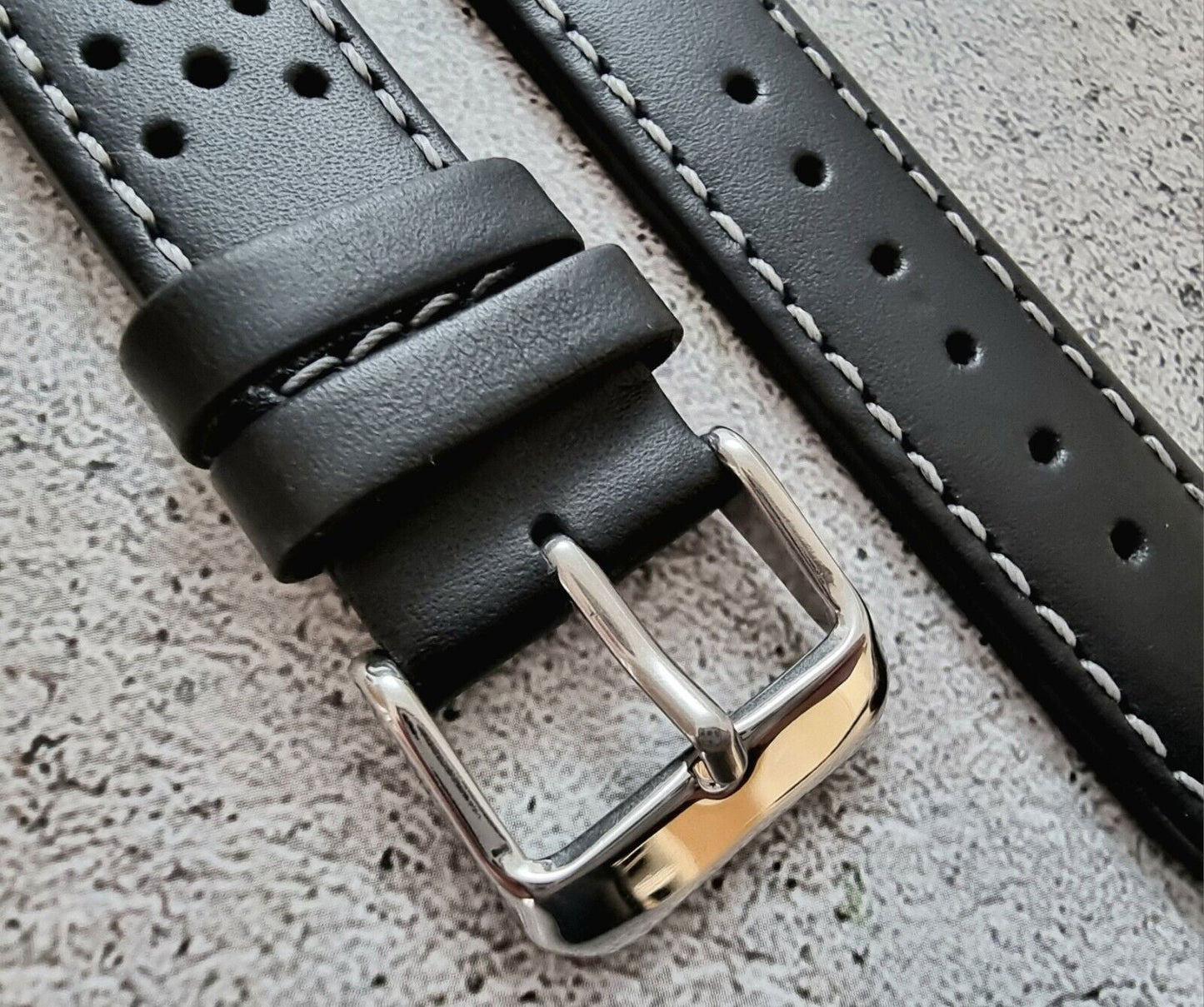Premium Leather Rally Watch Strap 18mm 20mm 22mm 24mm - Wrist Envy