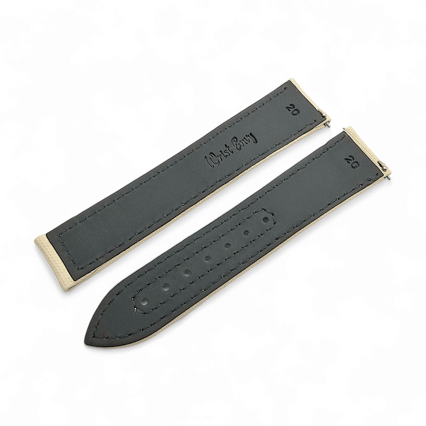 Premium Sailcloth Deployment Watch Strap 20mm 22mm Beige - Wrist Envy
