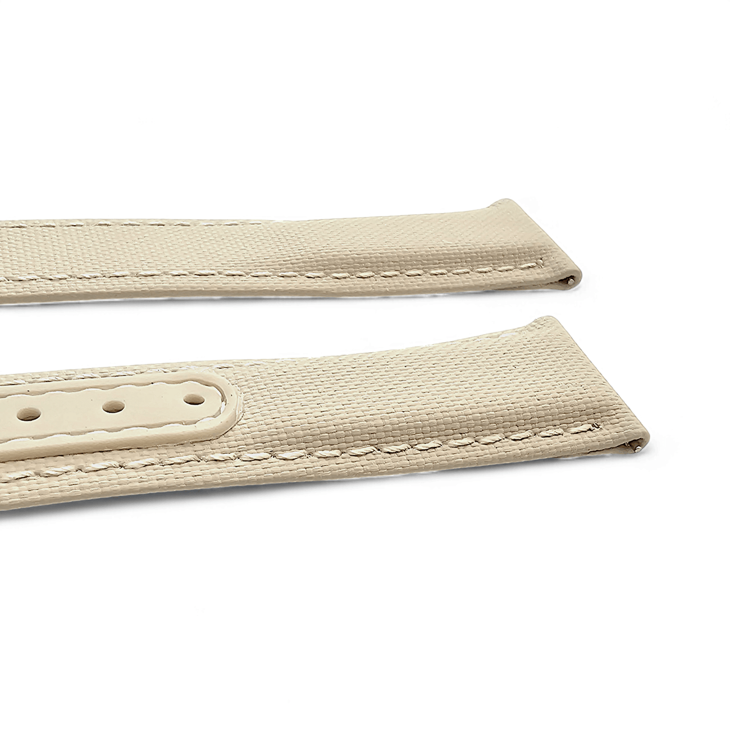 Premium Sailcloth Deployment Watch Strap 20mm 22mm Beige - Wrist Envy