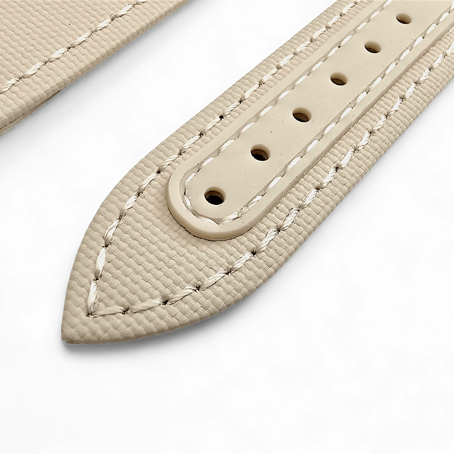 Premium Sailcloth Deployment Watch Strap 20mm 22mm Beige - Wrist Envy