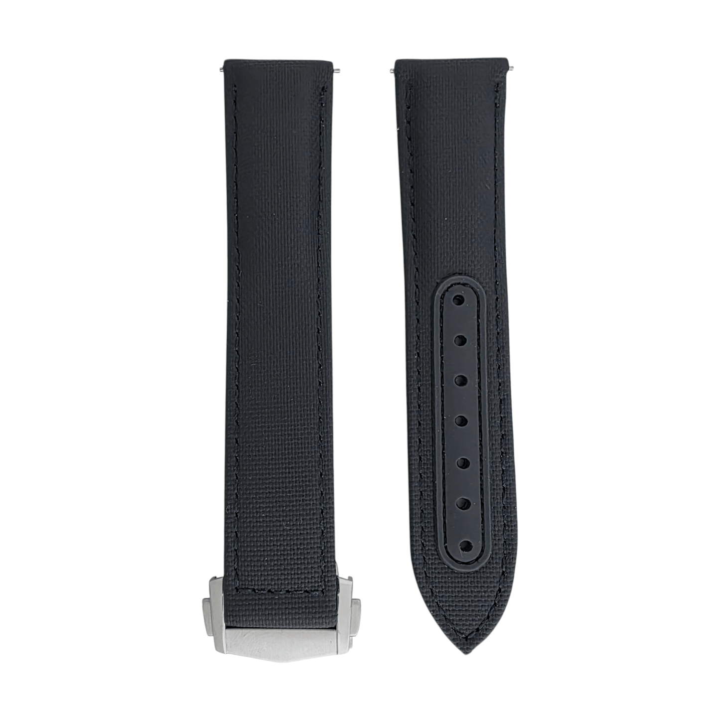 Premium Sailcloth Deployment Watch Strap 20mm 22mm Black - Wrist Envy
