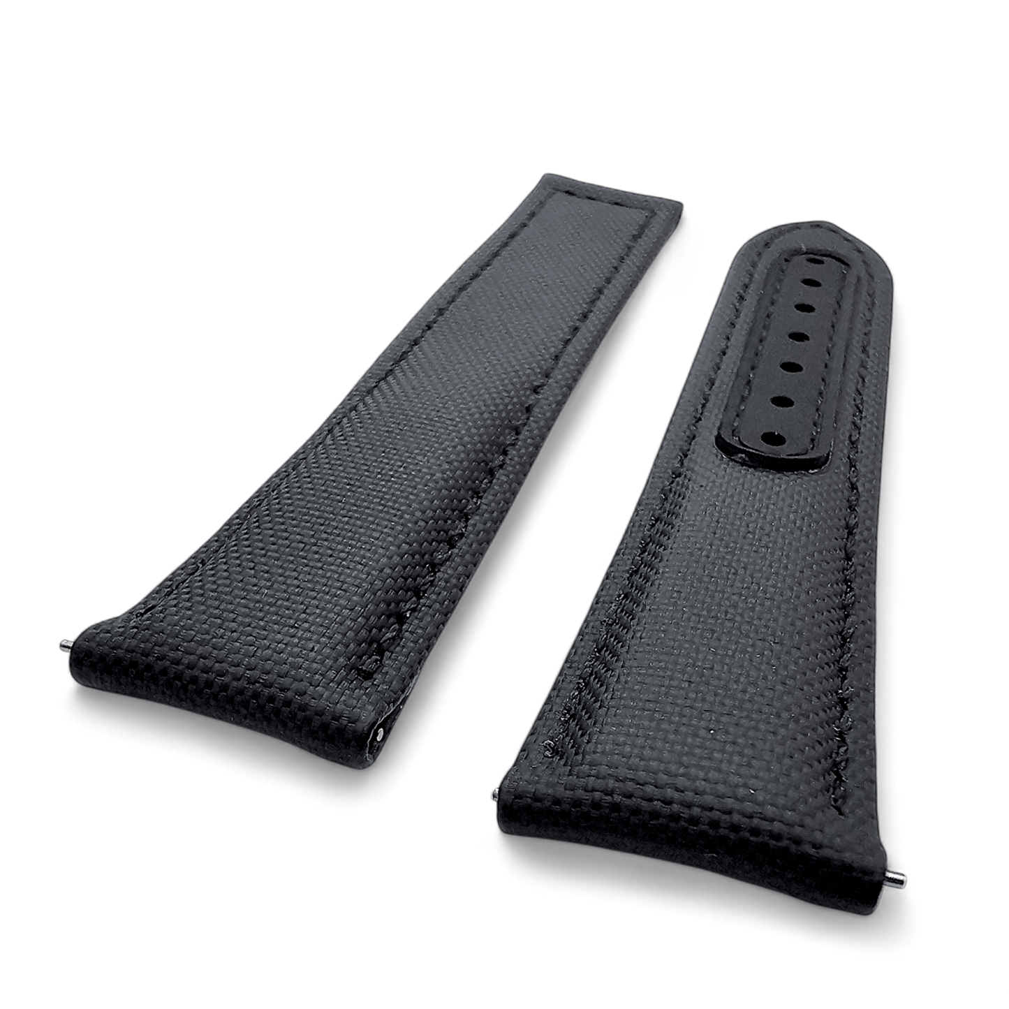 Premium Sailcloth Deployment Watch Strap 20mm 22mm Black - Wrist Envy