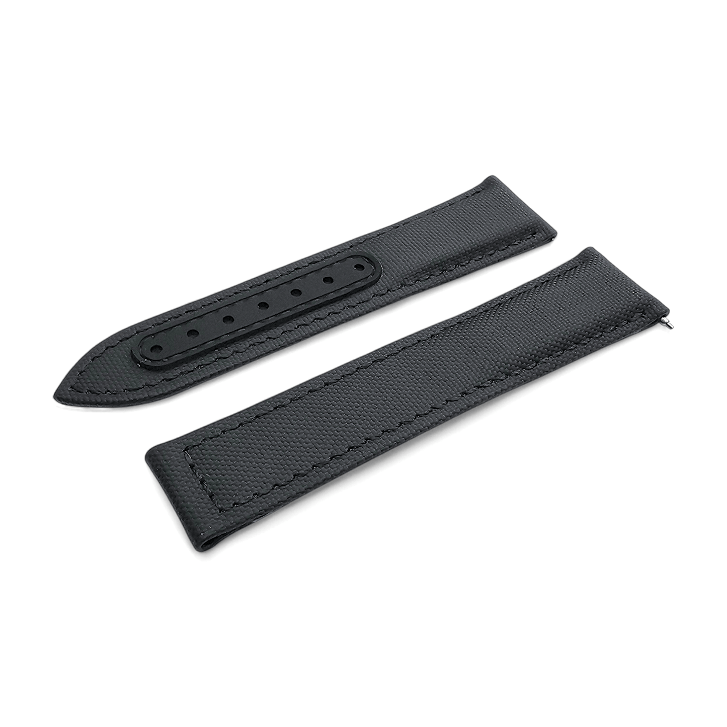 Premium Sailcloth Deployment Watch Strap 20mm 22mm Black - Wrist Envy